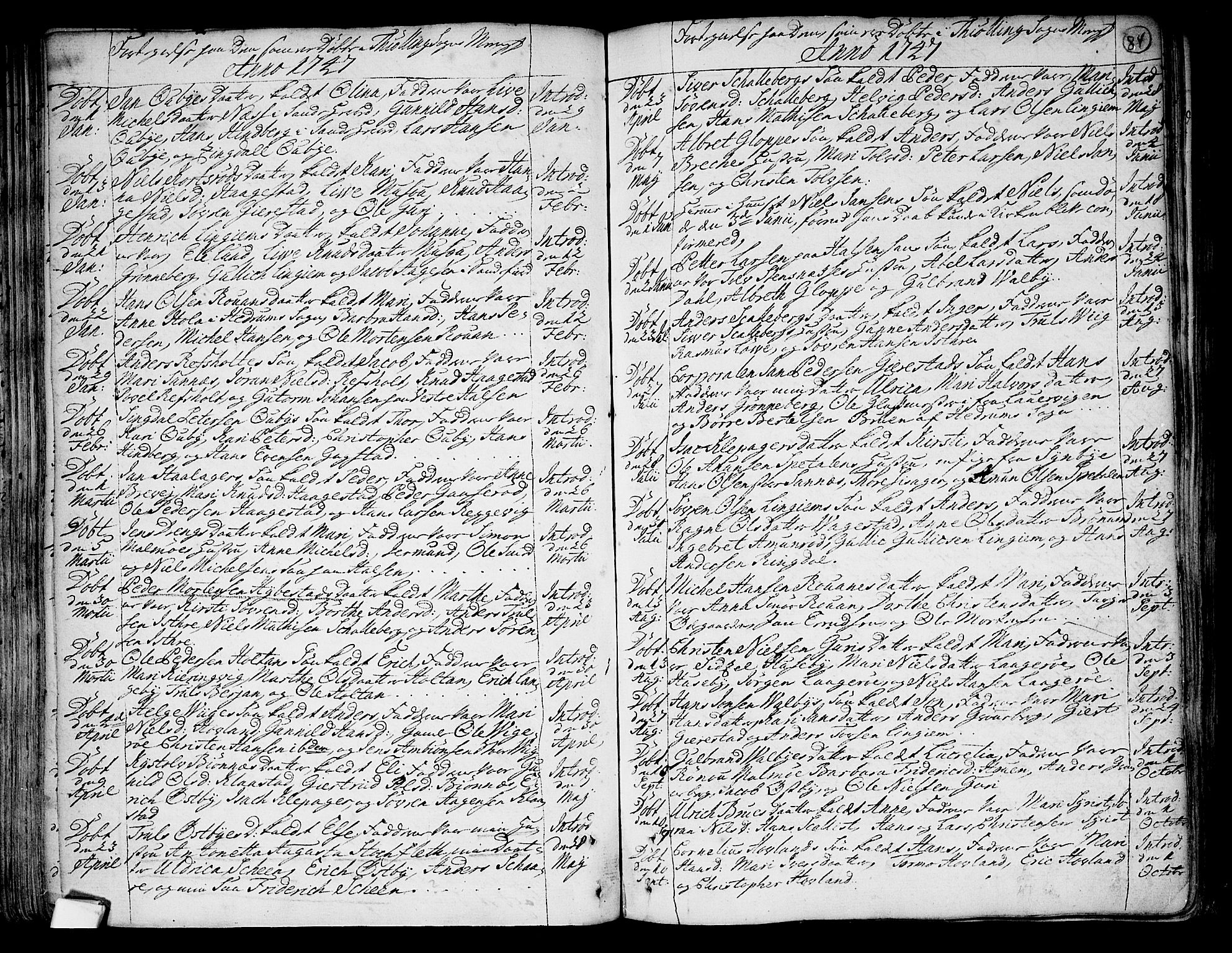 Tjølling kirkebøker, SAKO/A-60/F/Fa/L0003: Parish register (official) no. 3, 1735-1778, p. 84