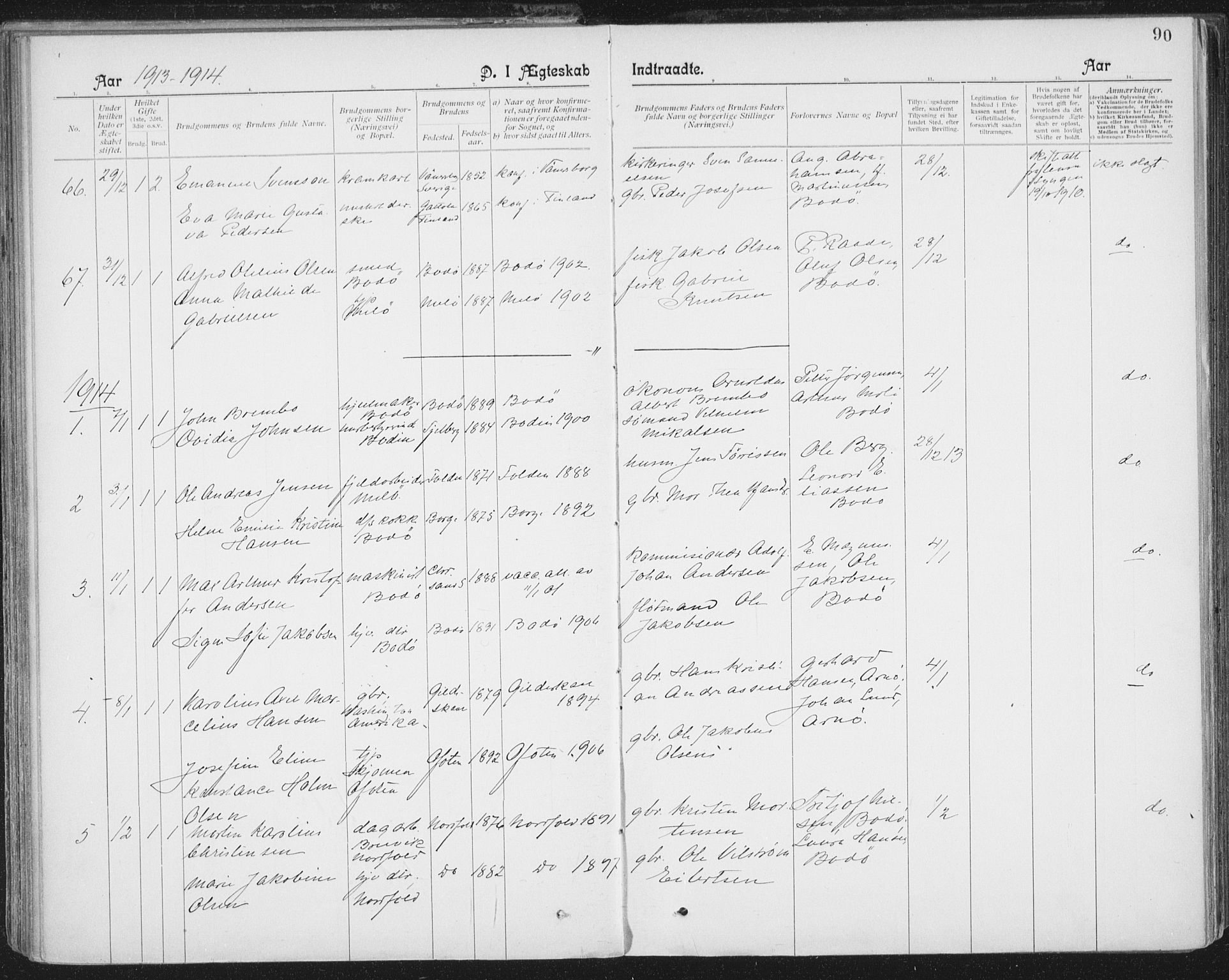Ministerialprotokoller, klokkerbøker og fødselsregistre - Nordland, SAT/A-1459/801/L0012: Parish register (official) no. 801A12, 1900-1916, p. 90