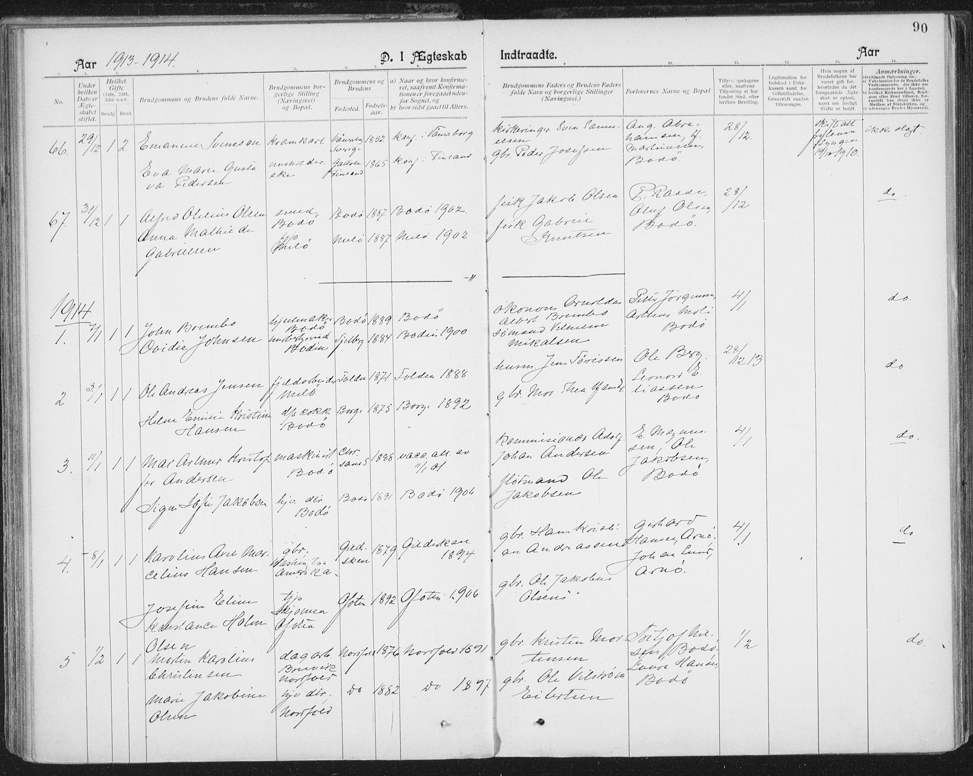 Ministerialprotokoller, klokkerbøker og fødselsregistre - Nordland, AV/SAT-A-1459/801/L0012: Parish register (official) no. 801A12, 1900-1916, p. 90