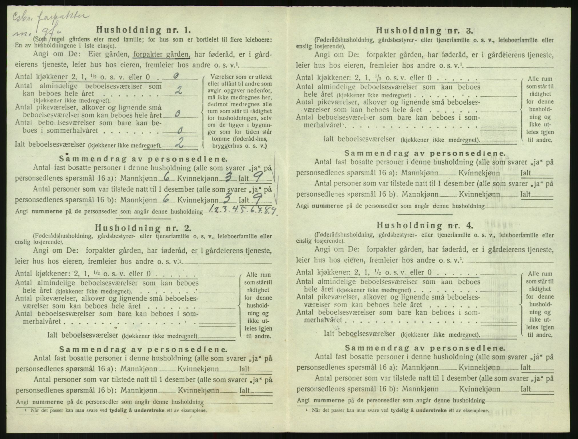 SAK, 1920 census for Bykle, 1920, p. 194