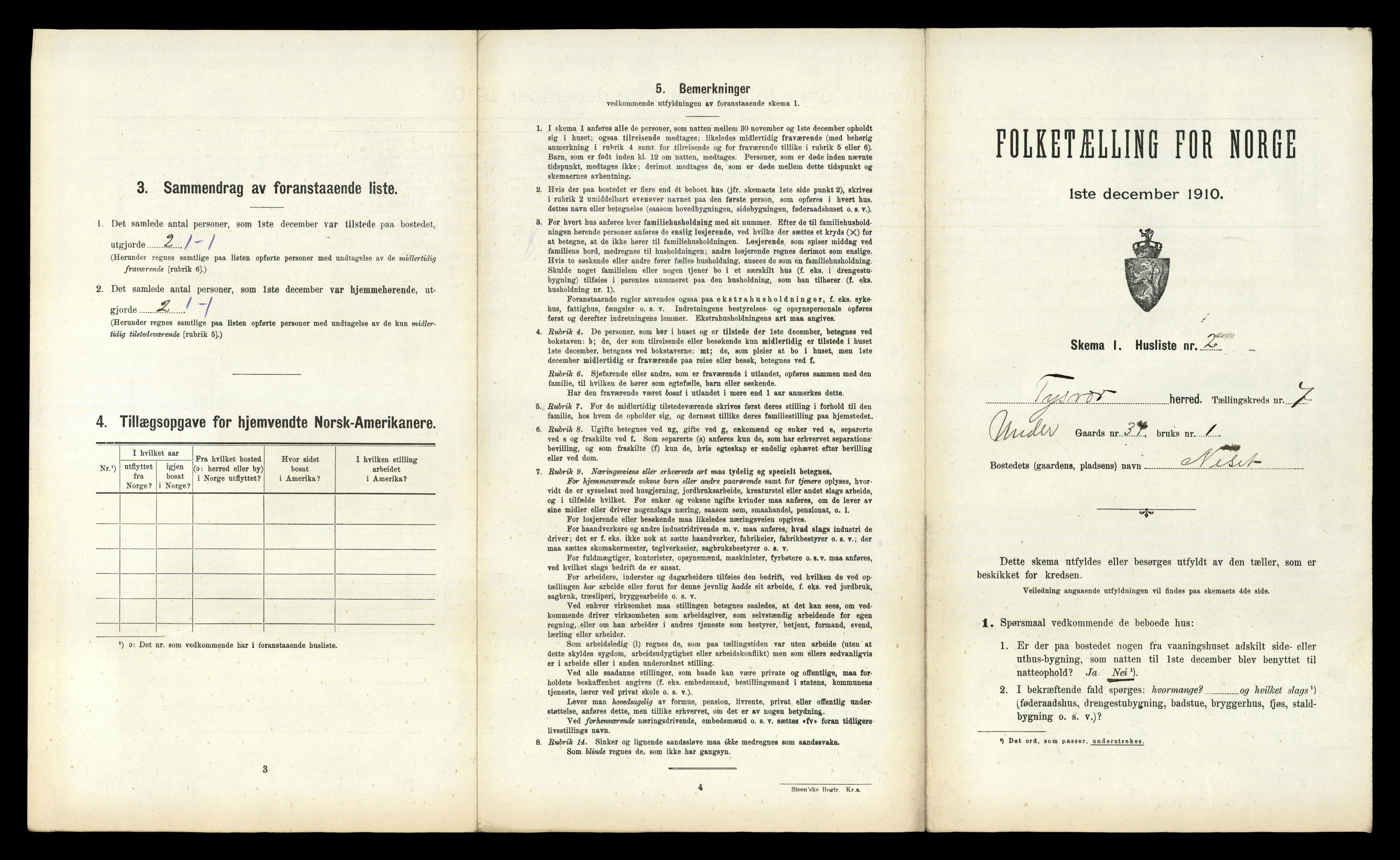 RA, 1910 census for Tysvær, 1910, p. 423