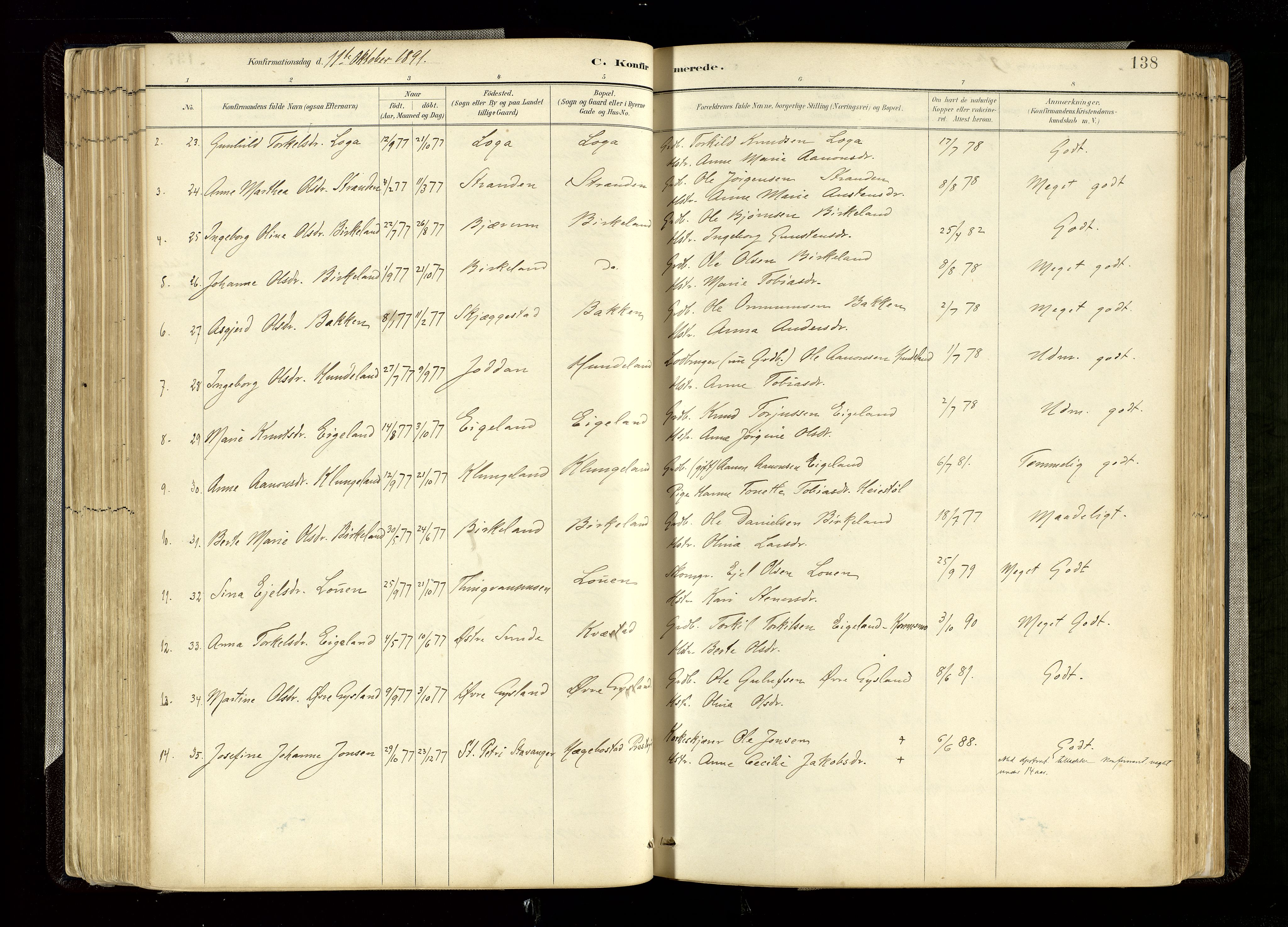 Hægebostad sokneprestkontor, AV/SAK-1111-0024/F/Fa/Faa/L0006: Parish register (official) no. A 6, 1887-1929, p. 138