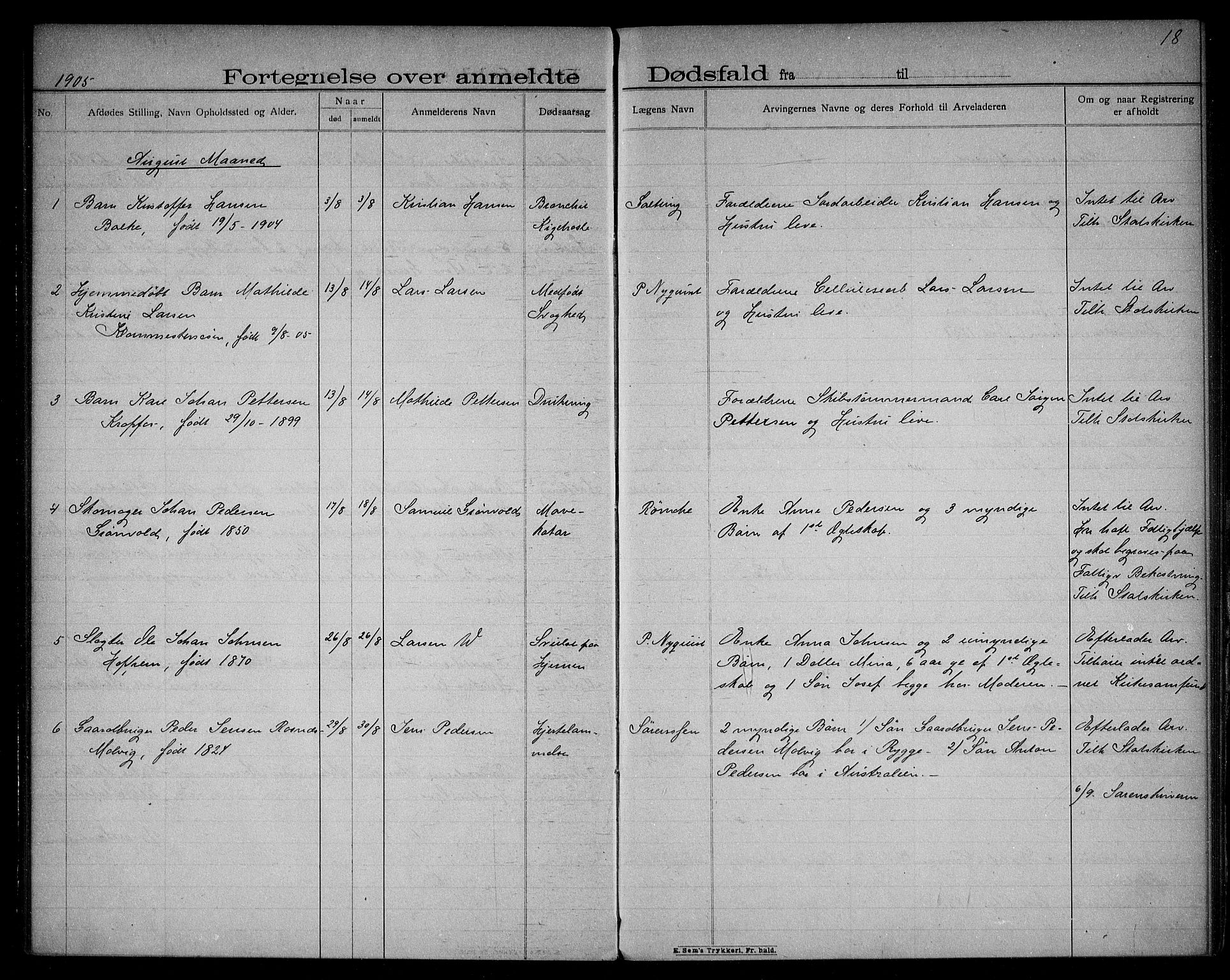 Rygge lensmannskontor, SAO/A-10005/H/Ha/Haa/L0004: Dødsfallsprotokoll, 1903-1912, p. 18