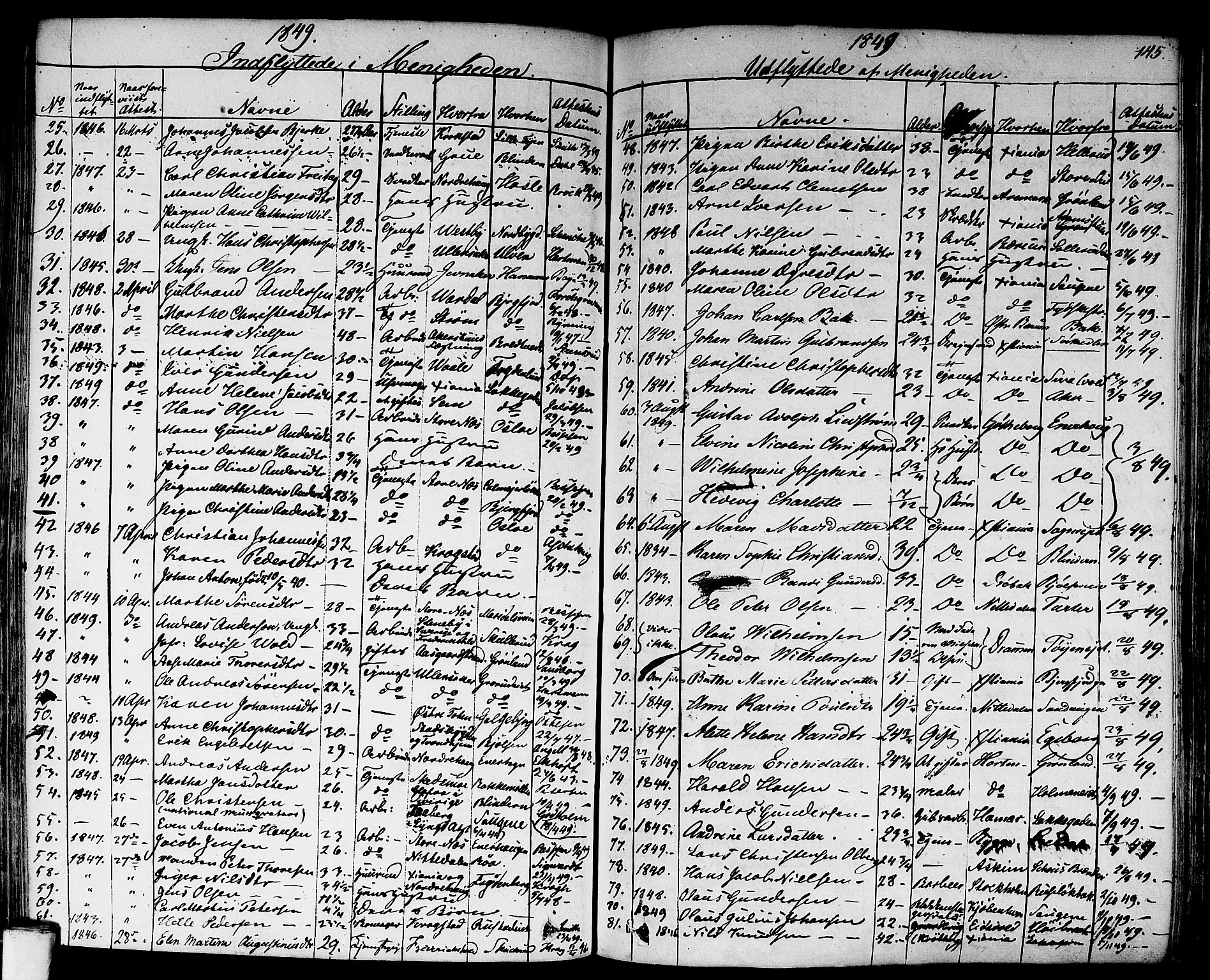 Aker prestekontor kirkebøker, SAO/A-10861/F/L0018: Parish register (official) no. 17, 1829-1852, p. 145
