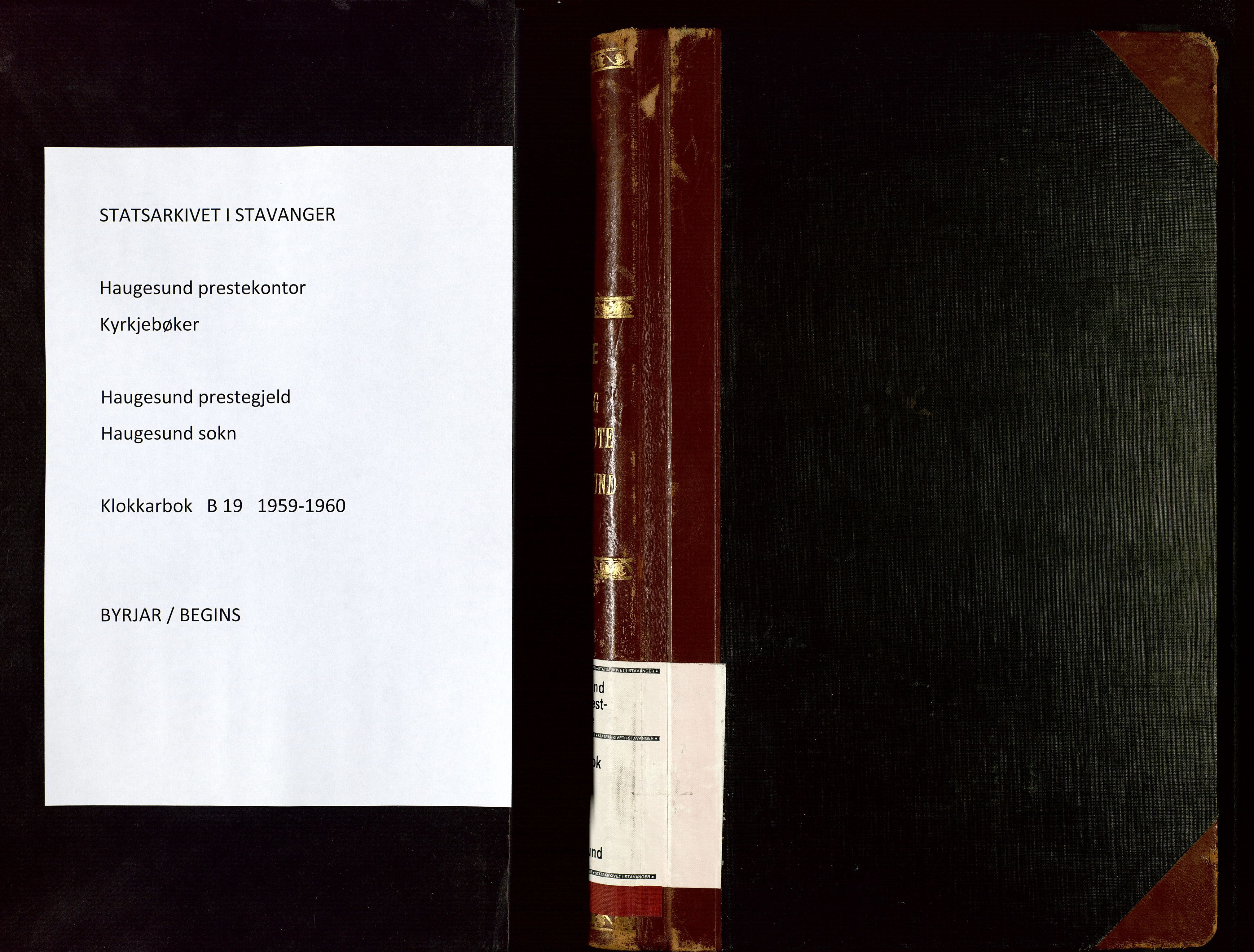 Haugesund sokneprestkontor, SAST/A -101863/H/Ha/Hab/L0019: Parish register (copy) no. B 19, 1959-1960