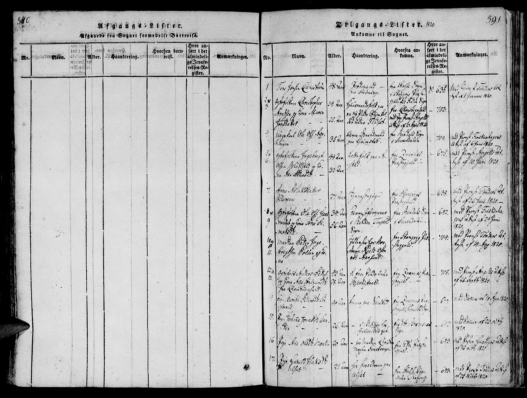 Ministerialprotokoller, klokkerbøker og fødselsregistre - Møre og Romsdal, AV/SAT-A-1454/586/L0982: Parish register (official) no. 586A08, 1819-1829, p. 590-591