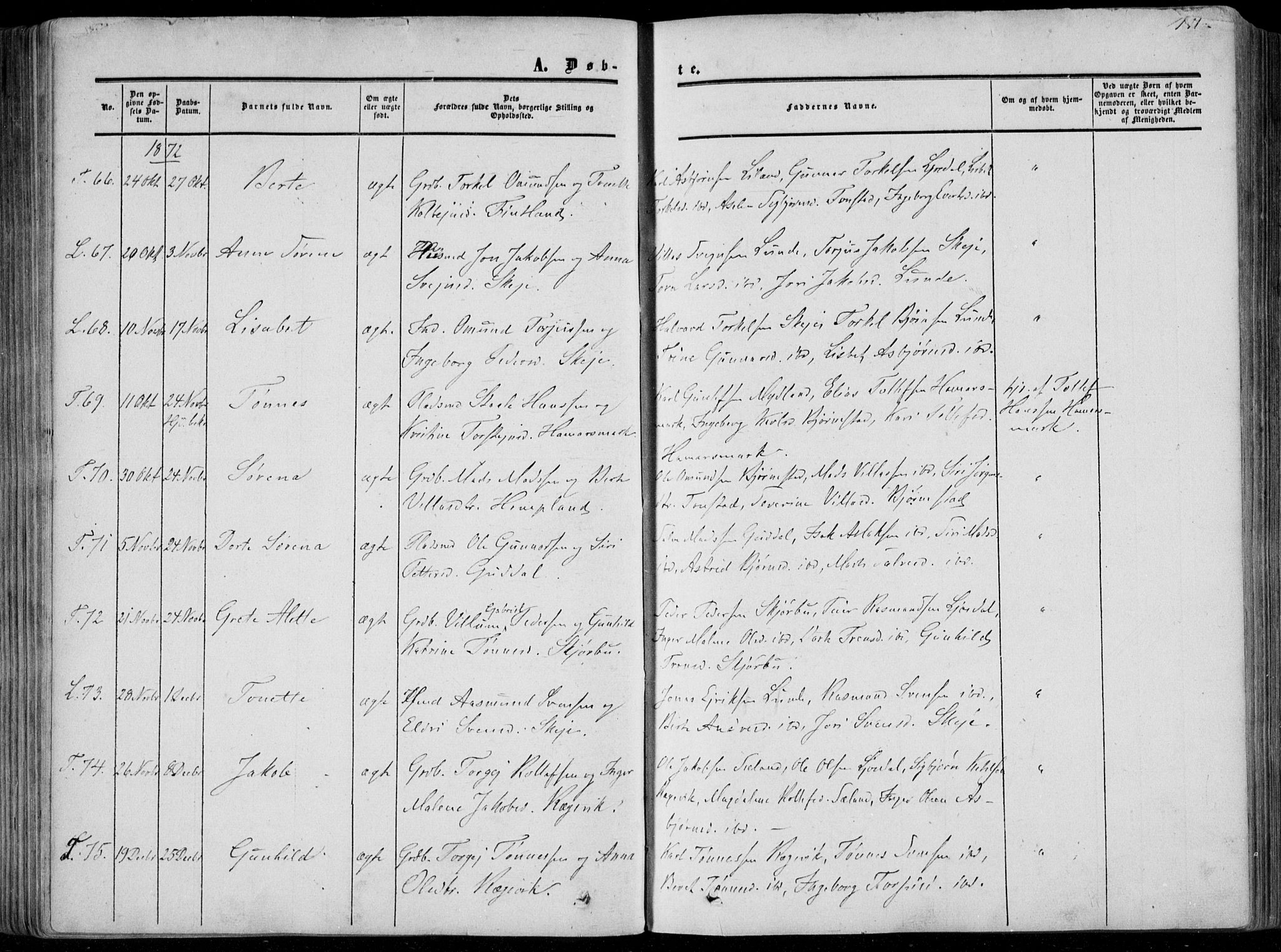 Sirdal sokneprestkontor, AV/SAK-1111-0036/F/Fa/Fab/L0002: Parish register (official) no. A 2, 1855-1874, p. 141