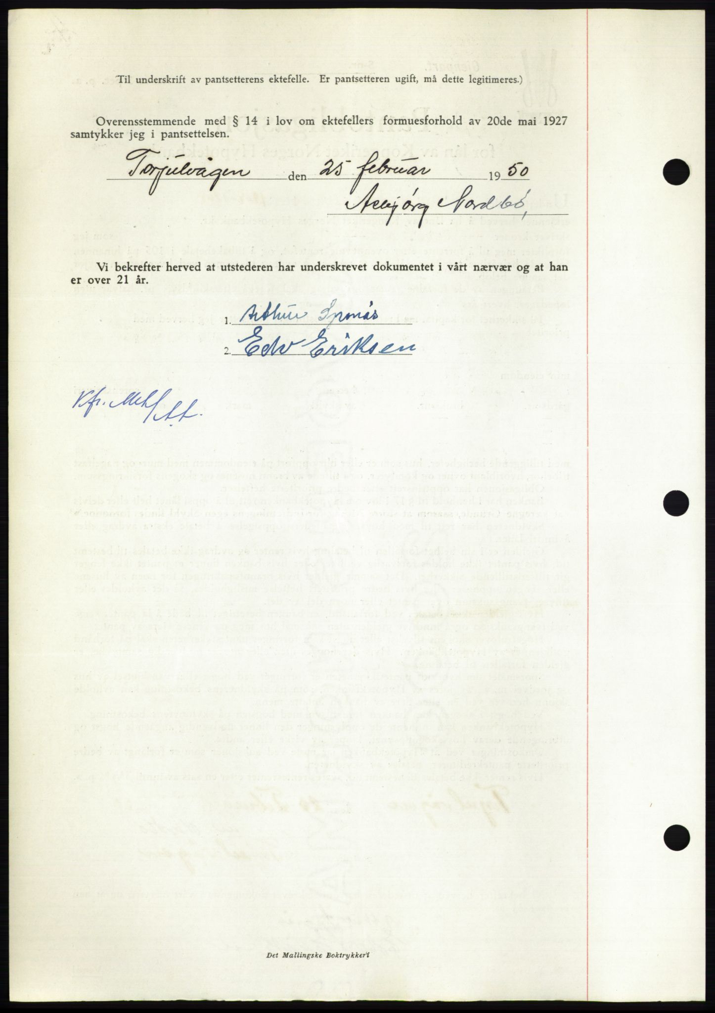 Nordmøre sorenskriveri, AV/SAT-A-4132/1/2/2Ca: Mortgage book no. B104, 1950-1950, Diary no: : 682/1950