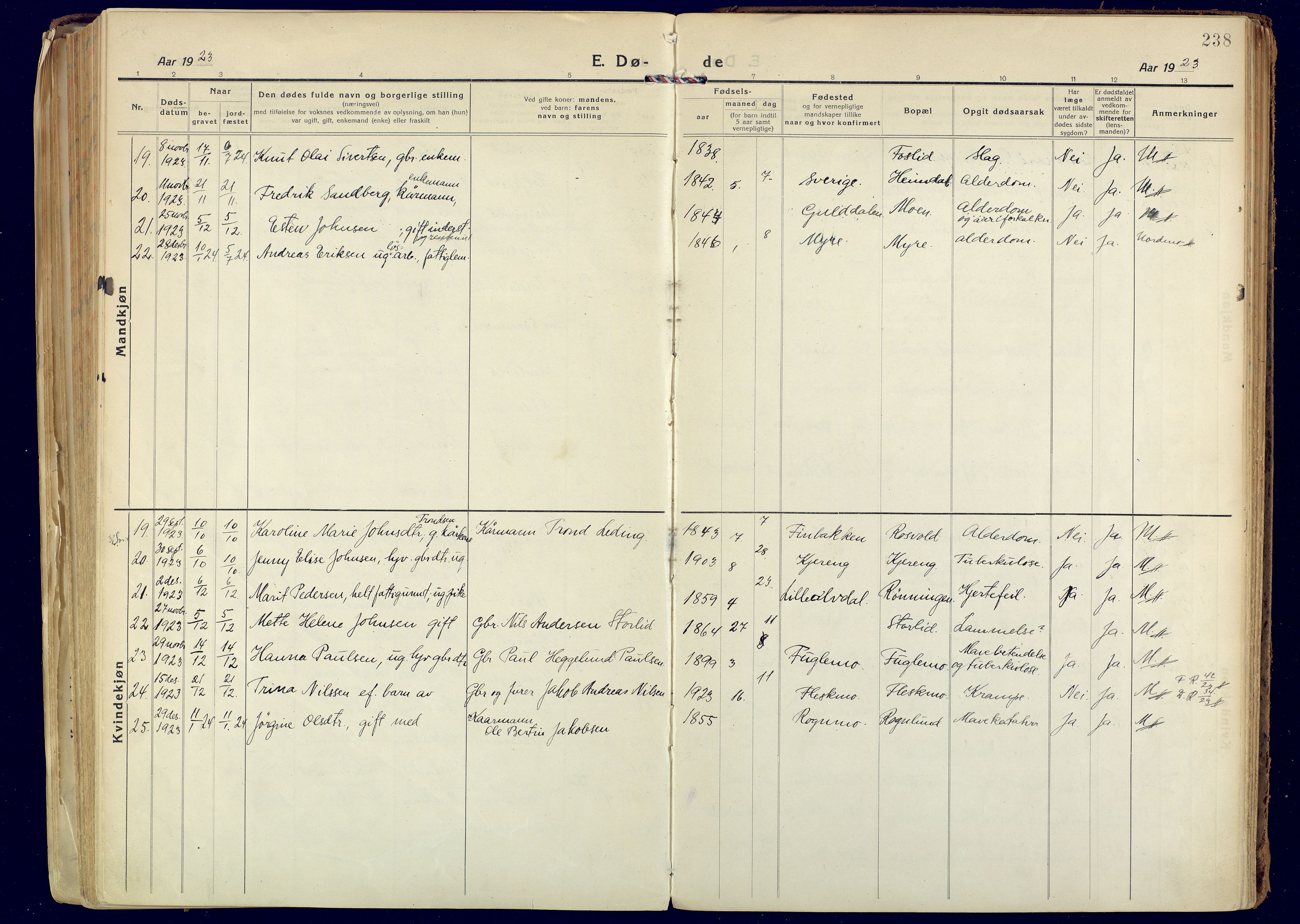 Målselv sokneprestembete, SATØ/S-1311/G/Ga/Gaa/L0014kirke: Parish register (official) no. 14, 1919-1932, p. 238