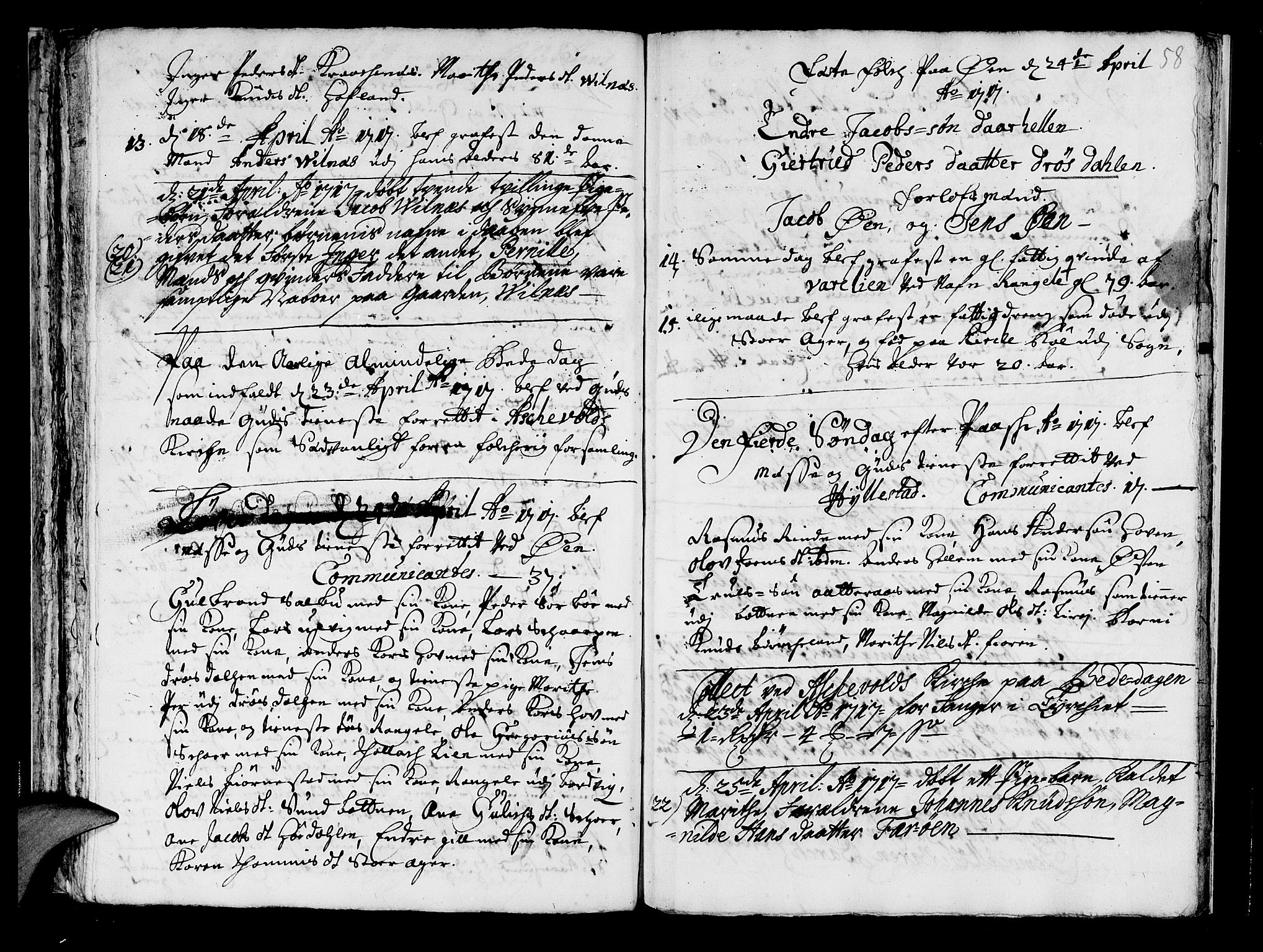 Askvoll sokneprestembete, SAB/A-79501/H/Haa/Haaa/L0003: Parish register (official) no. A 3, 1715-1718, p. 58