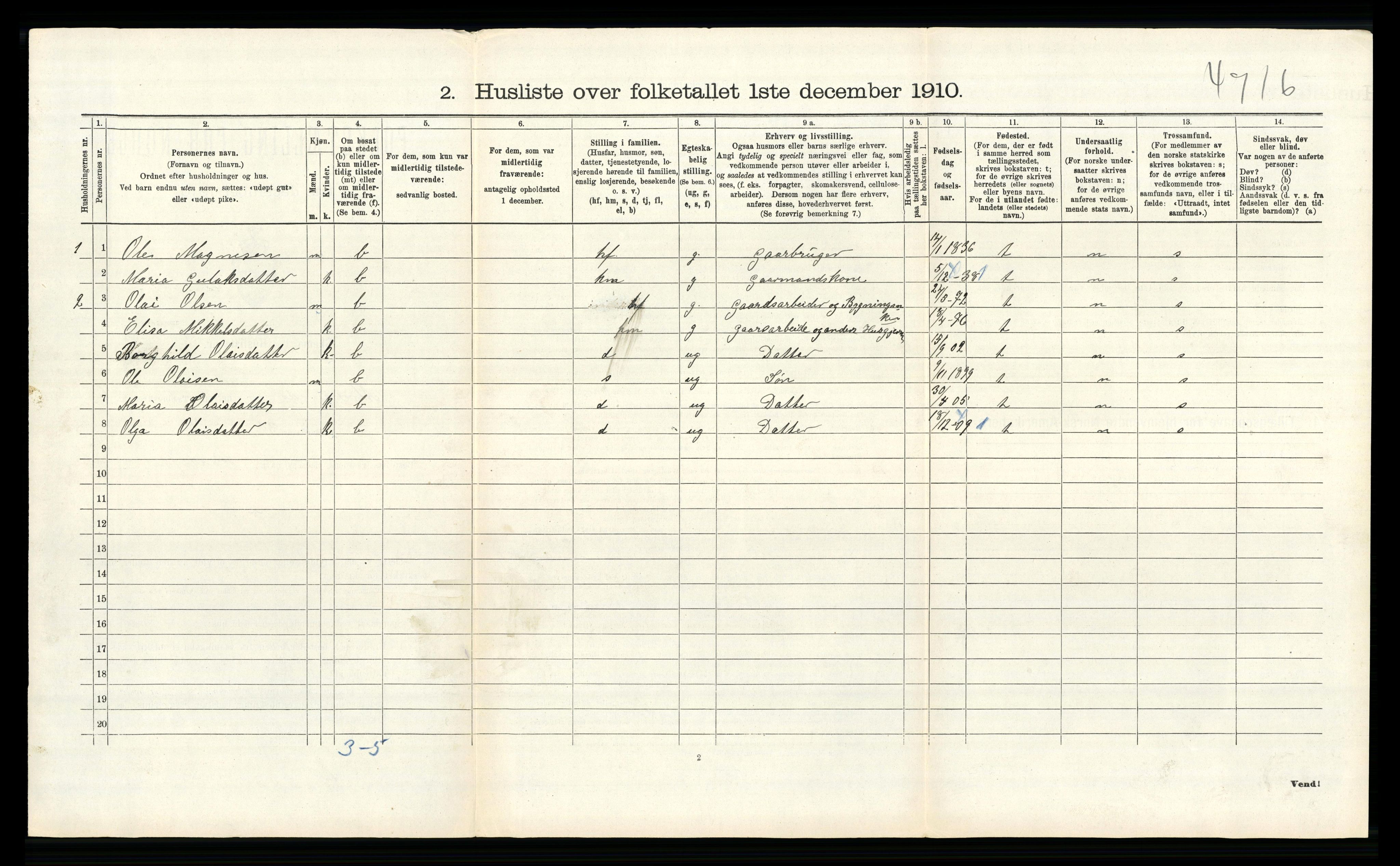 RA, 1910 census for Alversund, 1910, p. 513