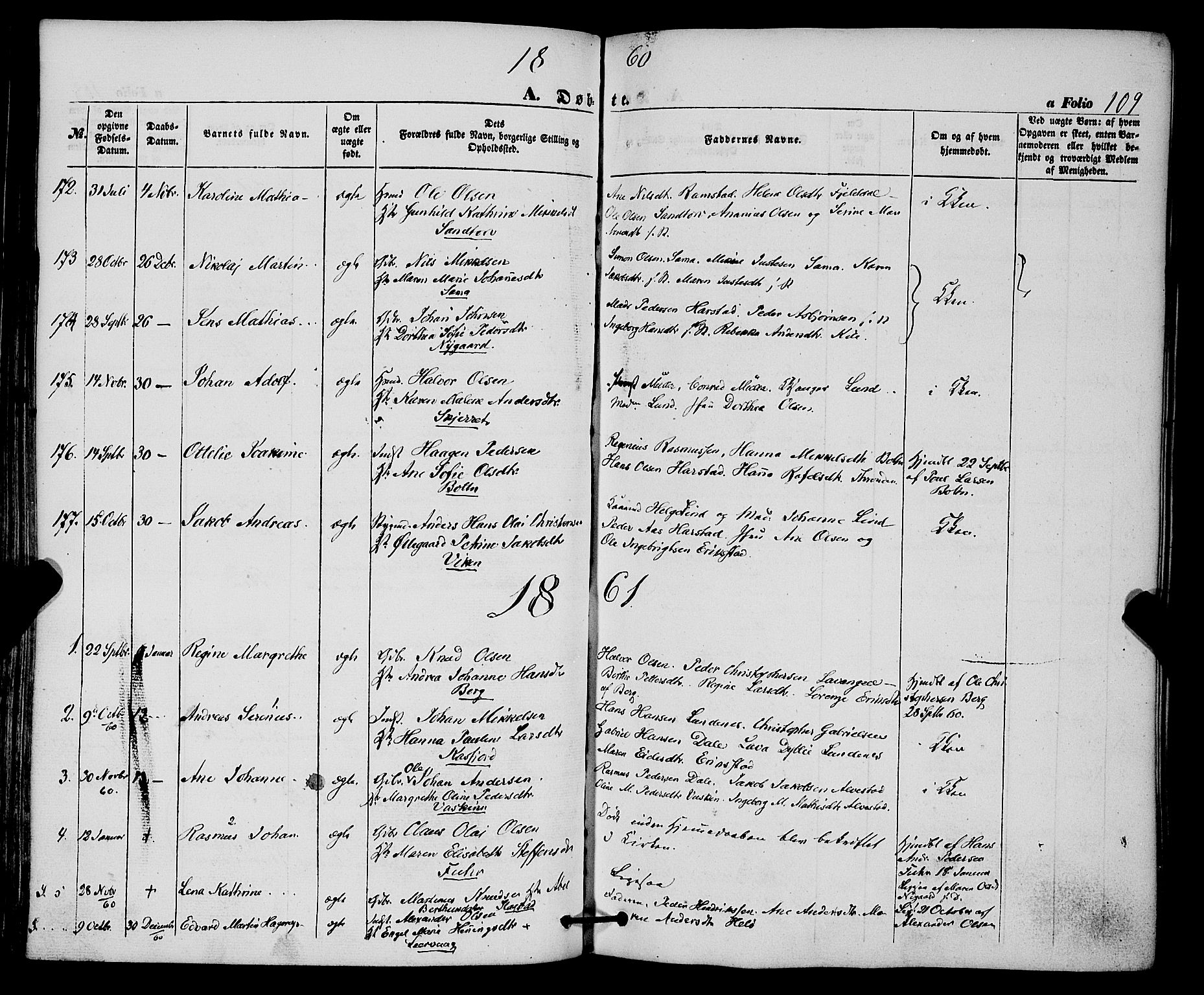 Trondenes sokneprestkontor, SATØ/S-1319/H/Ha/L0011kirke: Parish register (official) no. 11, 1853-1862, p. 109