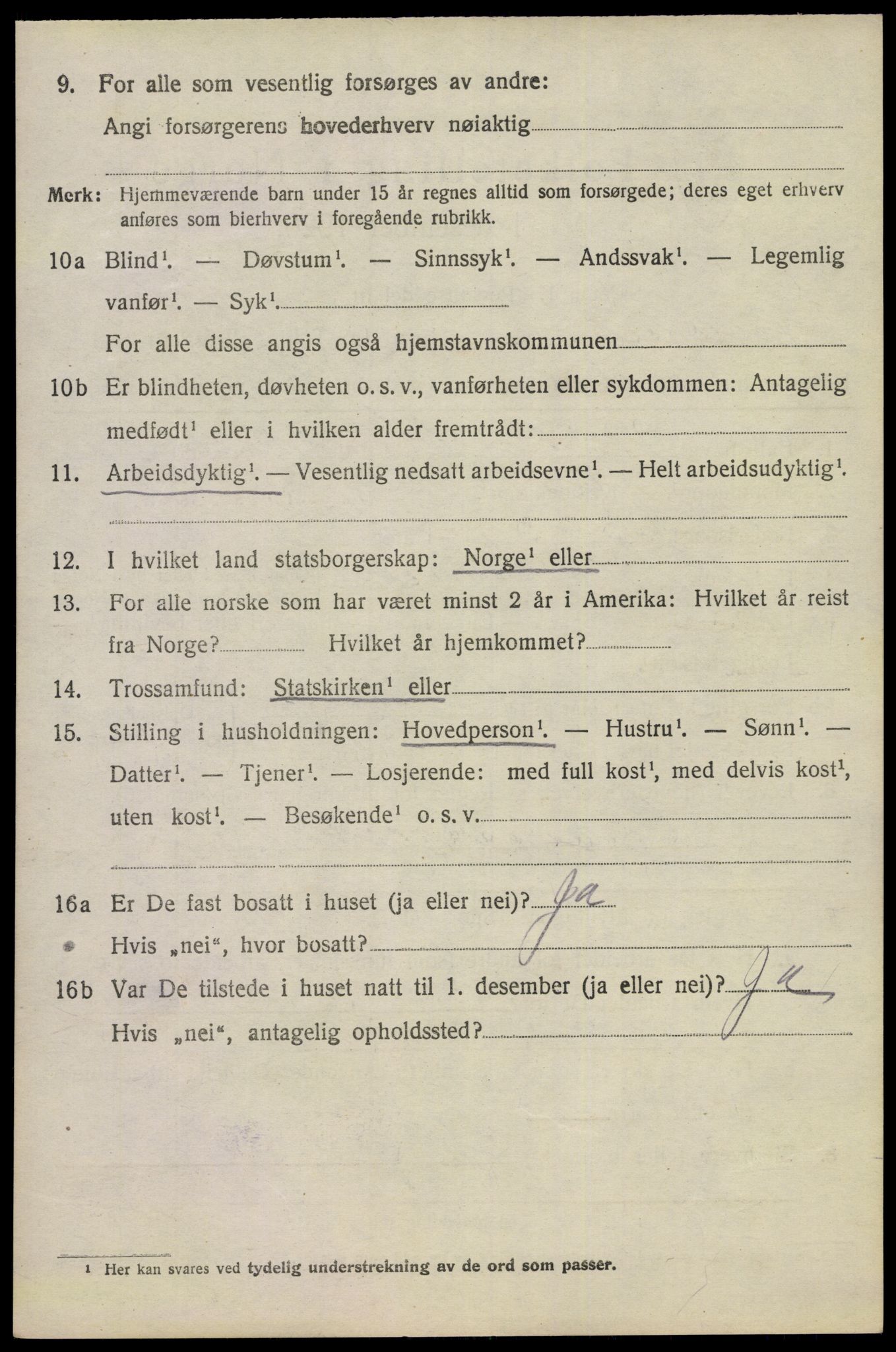 SAKO, 1920 census for Eidanger, 1920, p. 6207