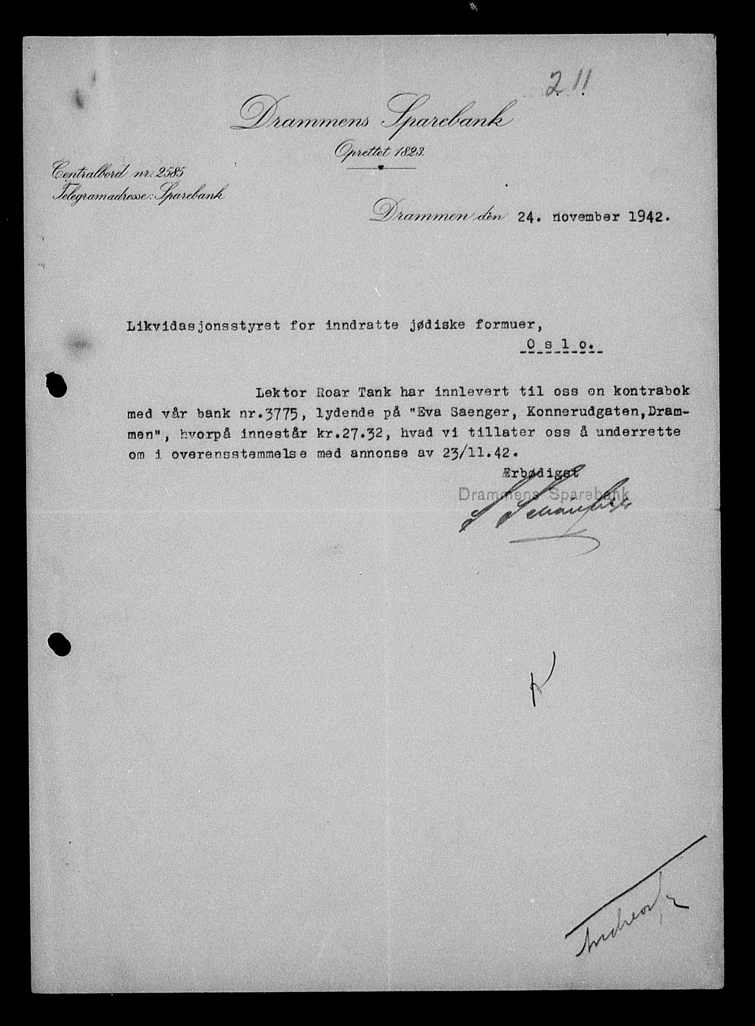 Justisdepartementet, Tilbakeføringskontoret for inndratte formuer, RA/S-1564/H/Hc/Hcd/L1005: --, 1945-1947, p. 224