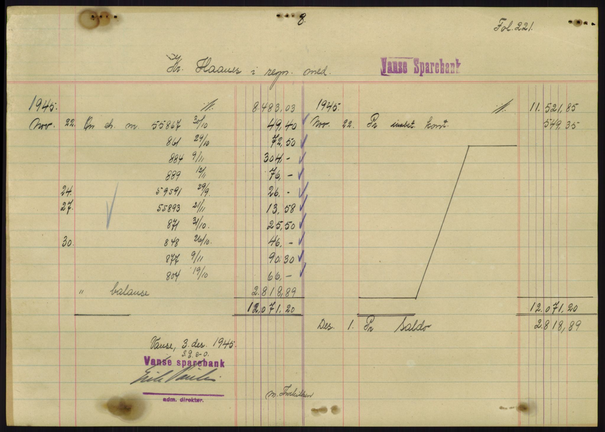 Forsvarsdepartementet, 10. kontor / Oppgjørskontoret, AV/RA-RAFA-1225/D/Db/L0180: Lista oppgjørskontor, 1942-1952, p. 2071