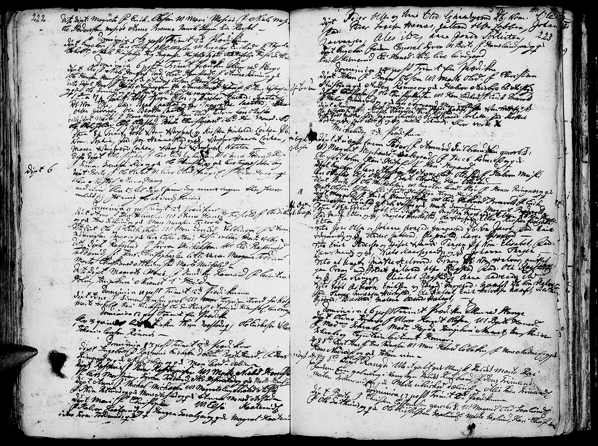 Stange prestekontor, AV/SAH-PREST-002/K/L0004: Parish register (official) no. 4, 1735-1754, p. 222-223