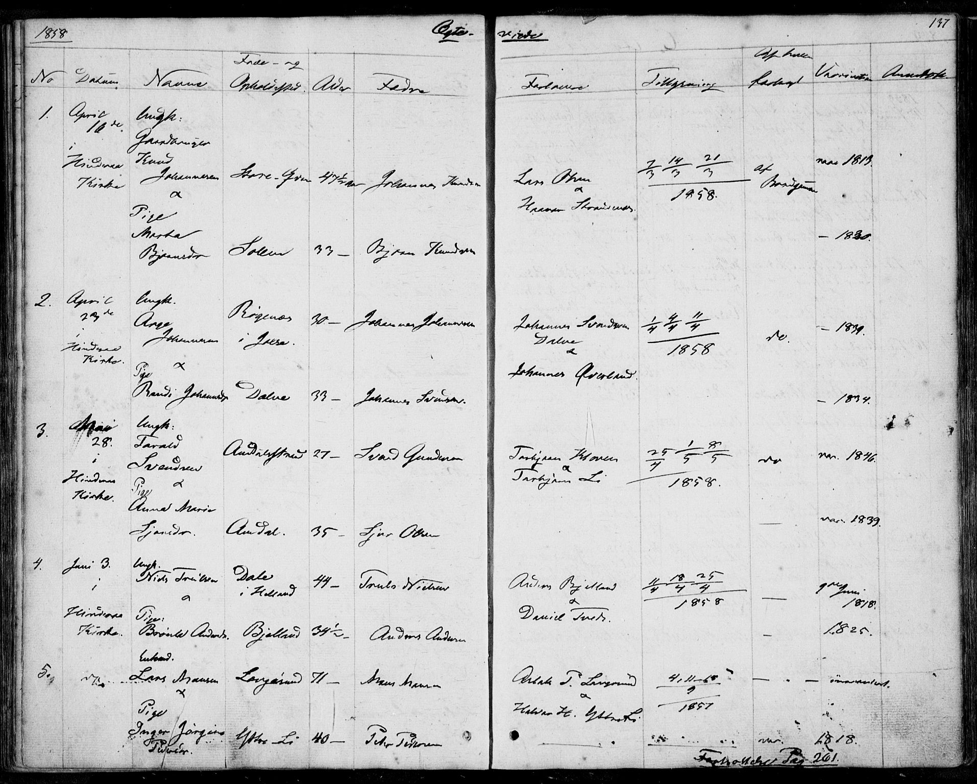 Nedstrand sokneprestkontor, SAST/A-101841/01/IV: Parish register (official) no. A 8, 1839-1860, p. 137