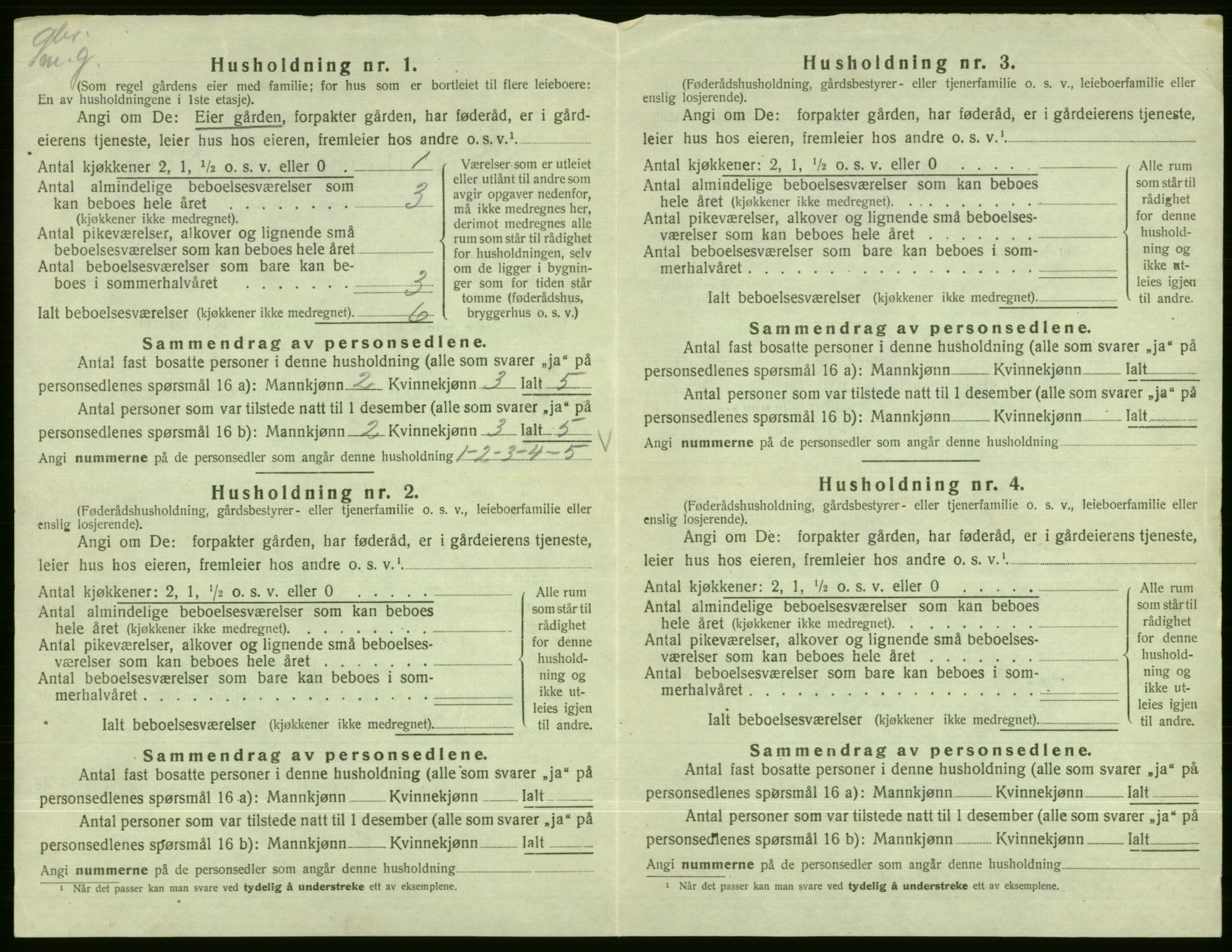 SAB, 1920 census for Vossestrand, 1920, p. 661