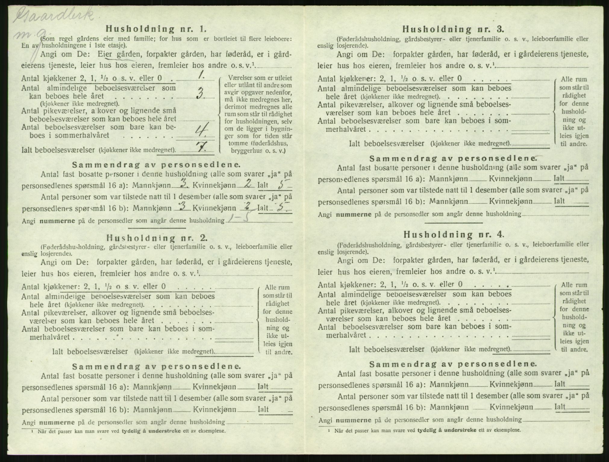 SAT, 1920 census for Tingvoll, 1920, p. 1027