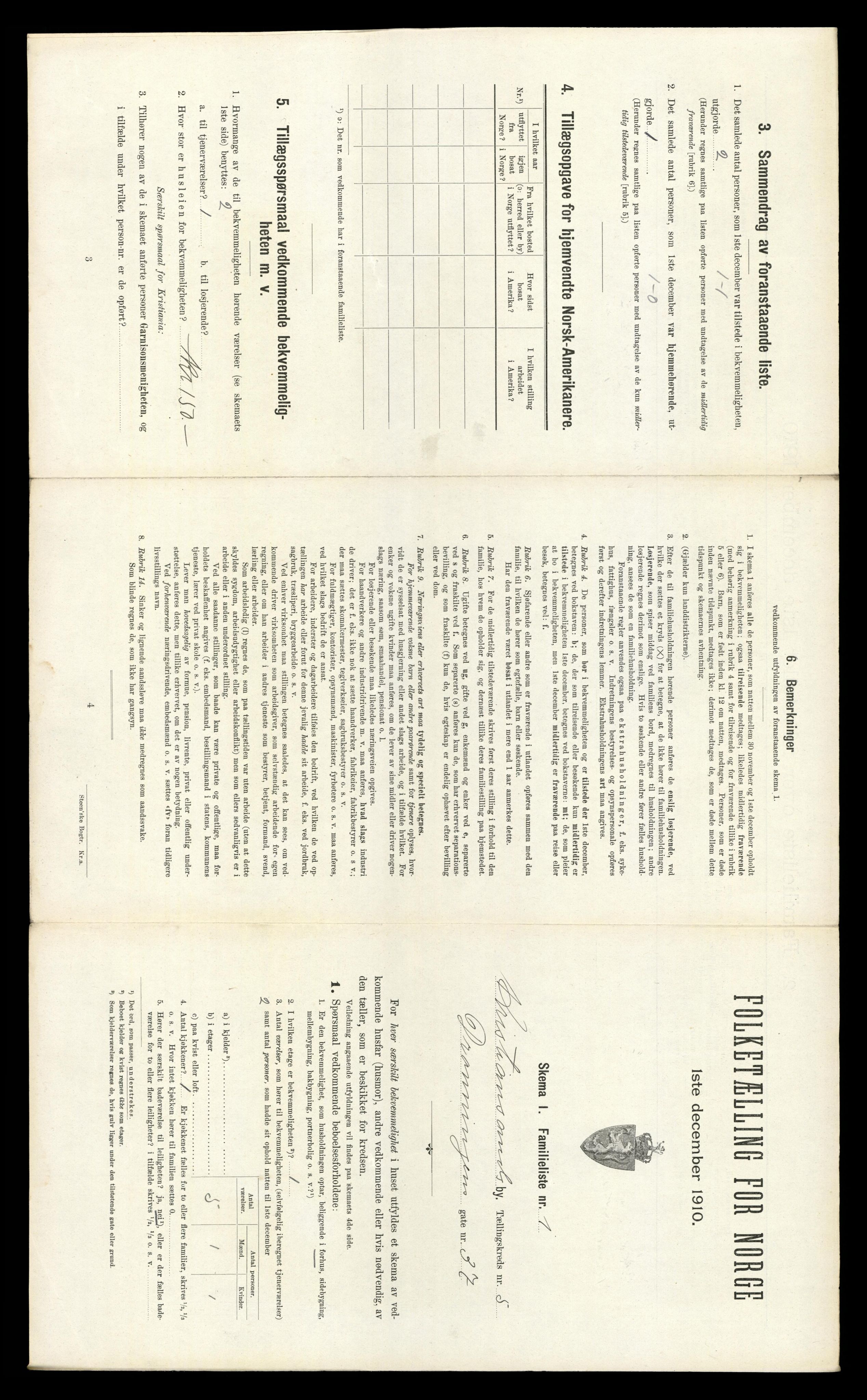 RA, 1910 census for Kristiansand, 1910, p. 1188