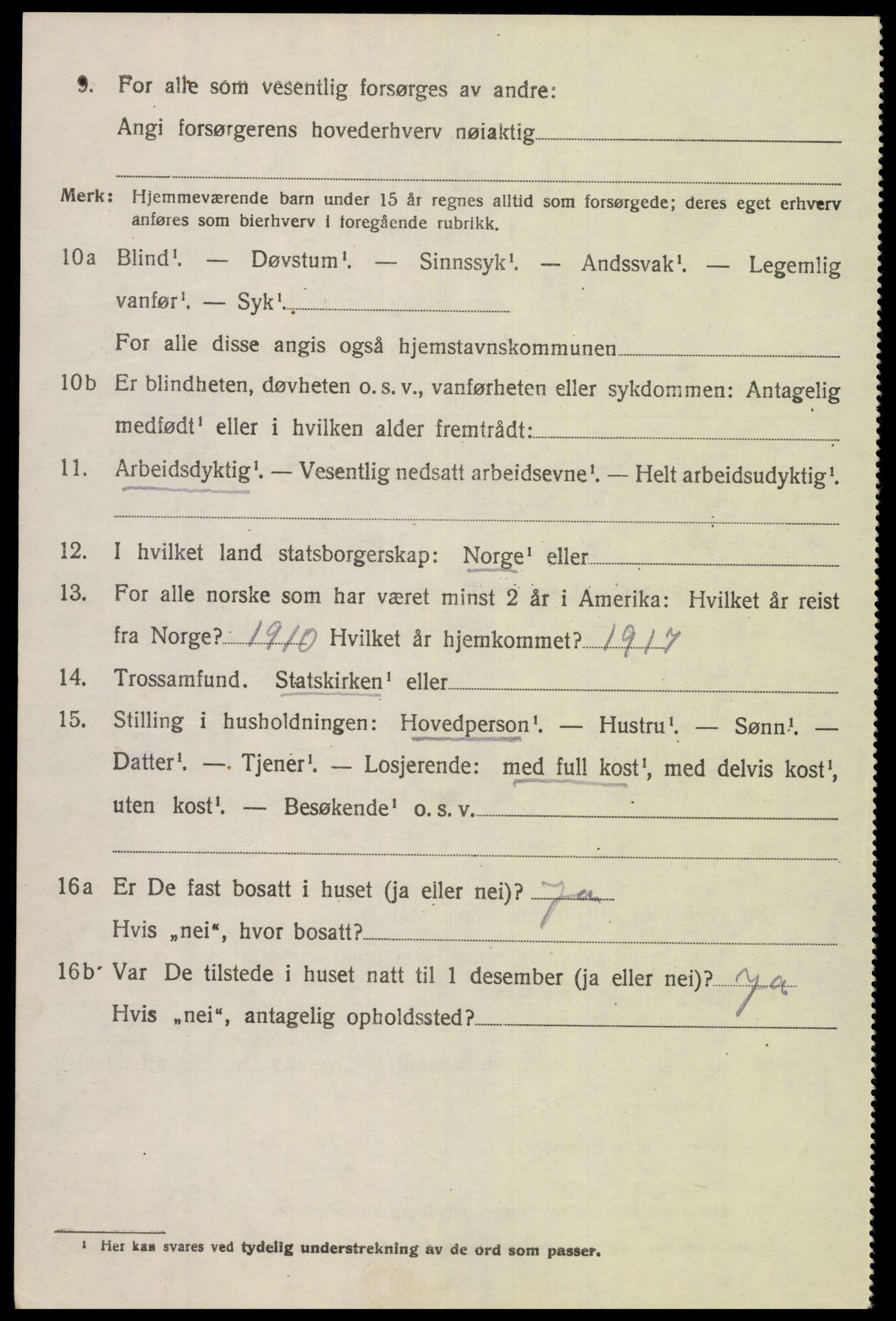 SAK, 1920 census for Kvinesdal, 1920, p. 2442