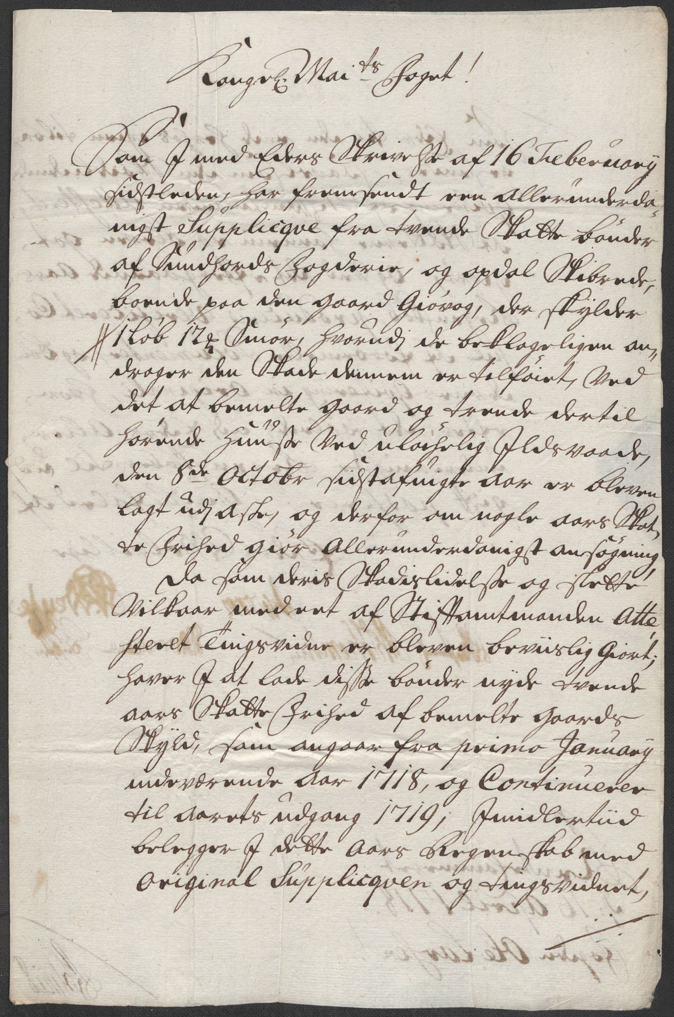 Rentekammeret inntil 1814, Reviderte regnskaper, Fogderegnskap, AV/RA-EA-4092/R48/L2996: Fogderegnskap Sunnhordland og Hardanger, 1718, p. 62