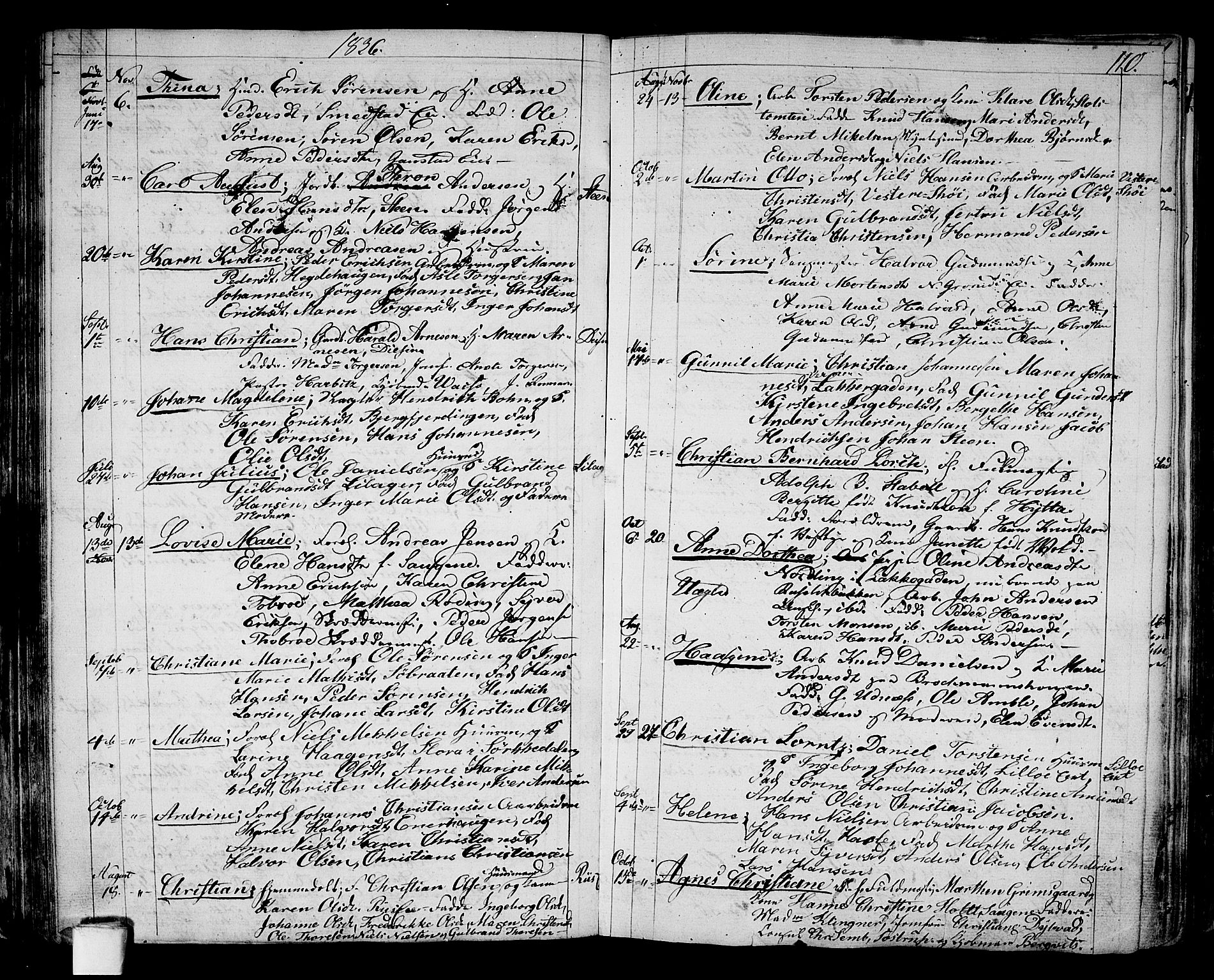 Aker prestekontor kirkebøker, AV/SAO-A-10861/G/L0006: Parish register (copy) no. 6, 1830-1838, p. 110