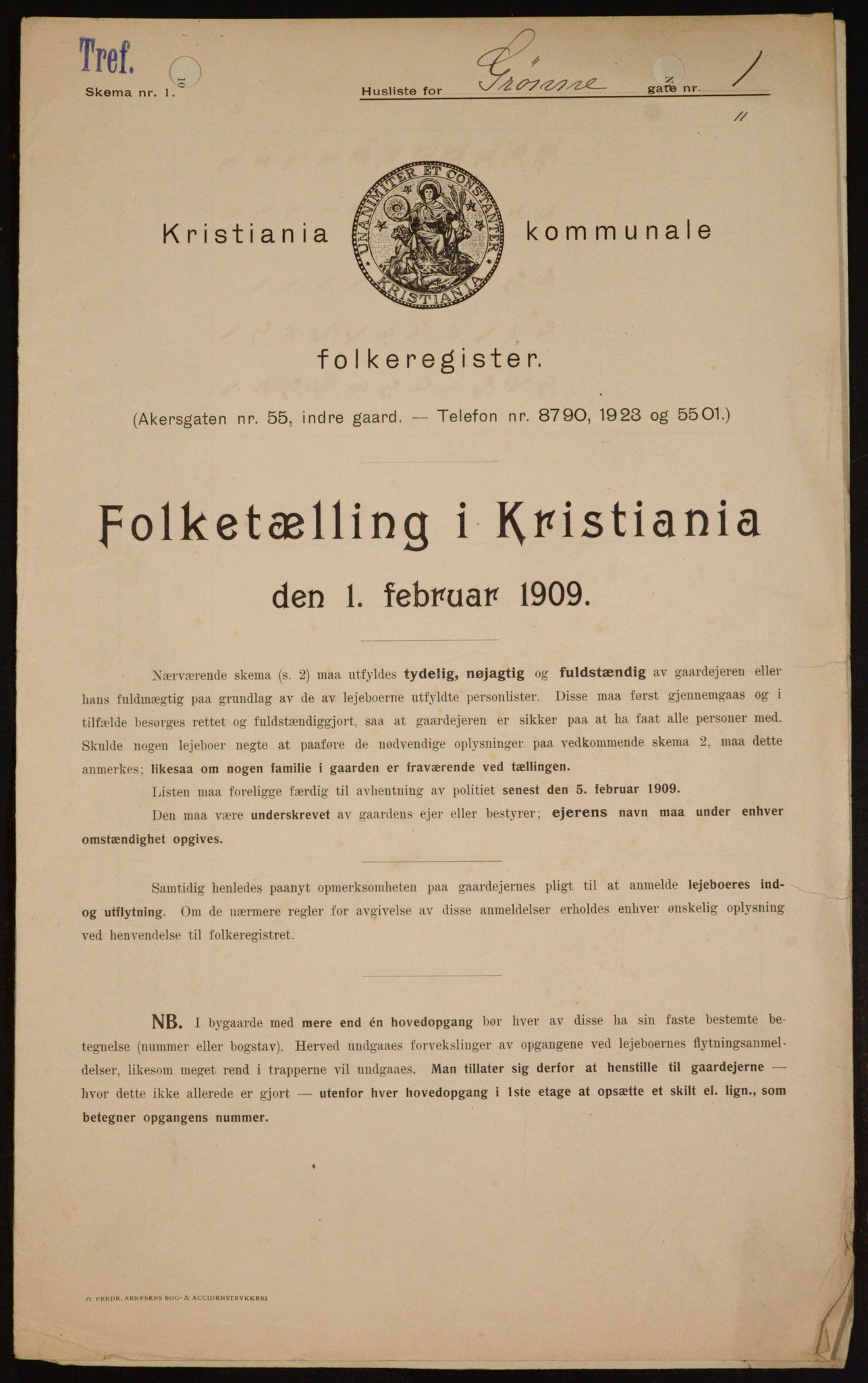 OBA, Municipal Census 1909 for Kristiania, 1909, p. 29367