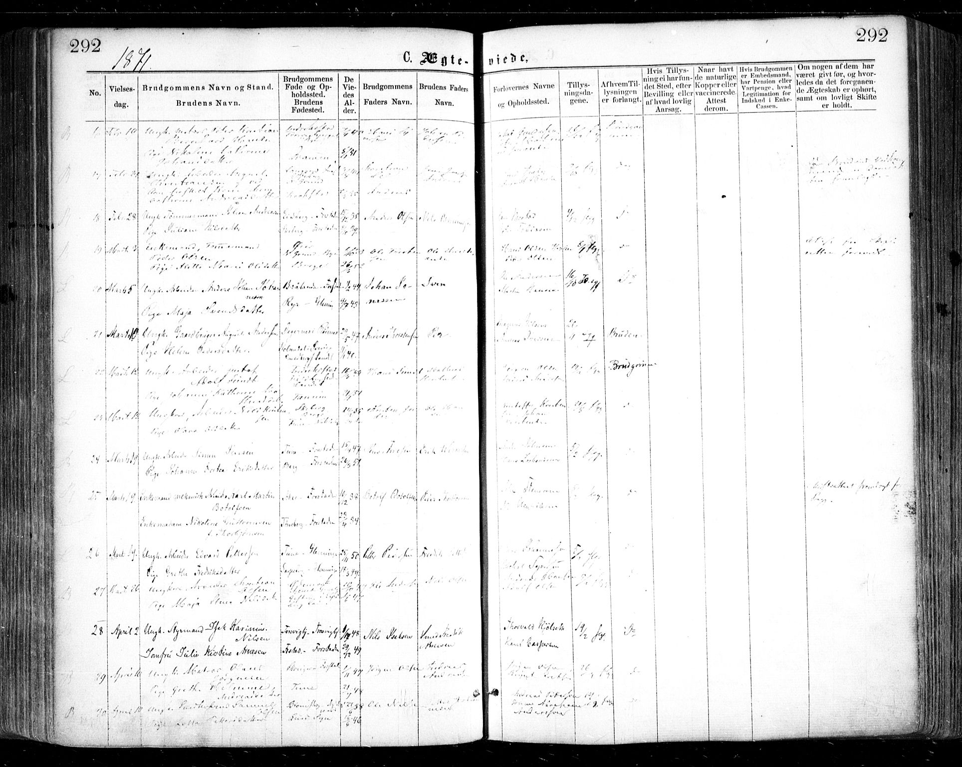 Glemmen prestekontor Kirkebøker, AV/SAO-A-10908/F/Fa/L0008: Parish register (official) no. 8, 1862-1871, p. 292