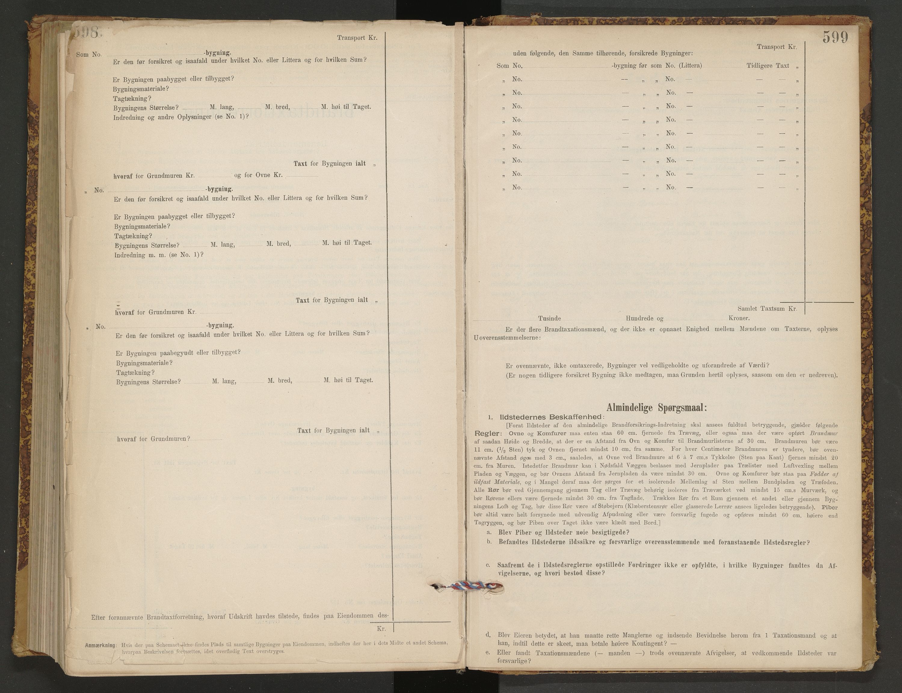 Norges Brannkasse Malvik, AV/SAT-A-1289/Fb/L0001: Branntakstprotokoll, 1895-1945, p. 598-599