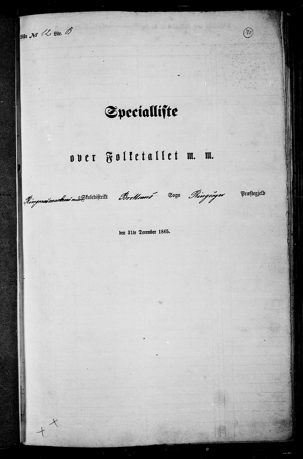 RA, 1865 census for Ringsaker, 1865, p. 322