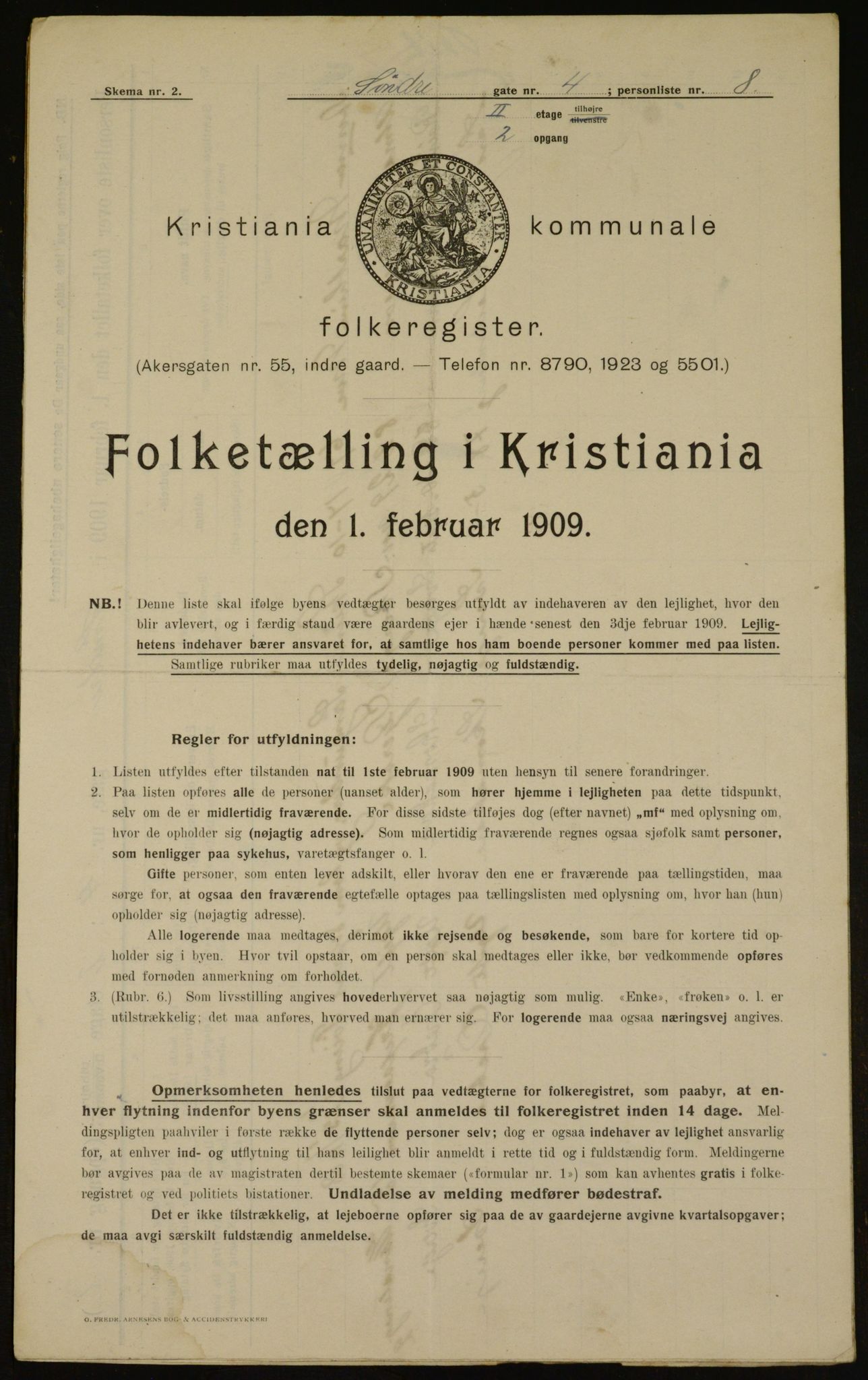 OBA, Municipal Census 1909 for Kristiania, 1909, p. 96342