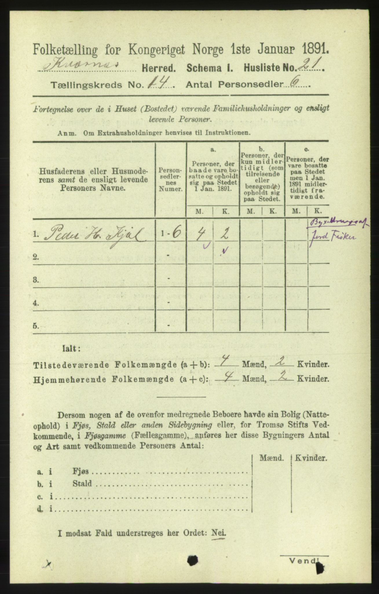 RA, 1891 census for 1553 Kvernes, 1891, p. 5712