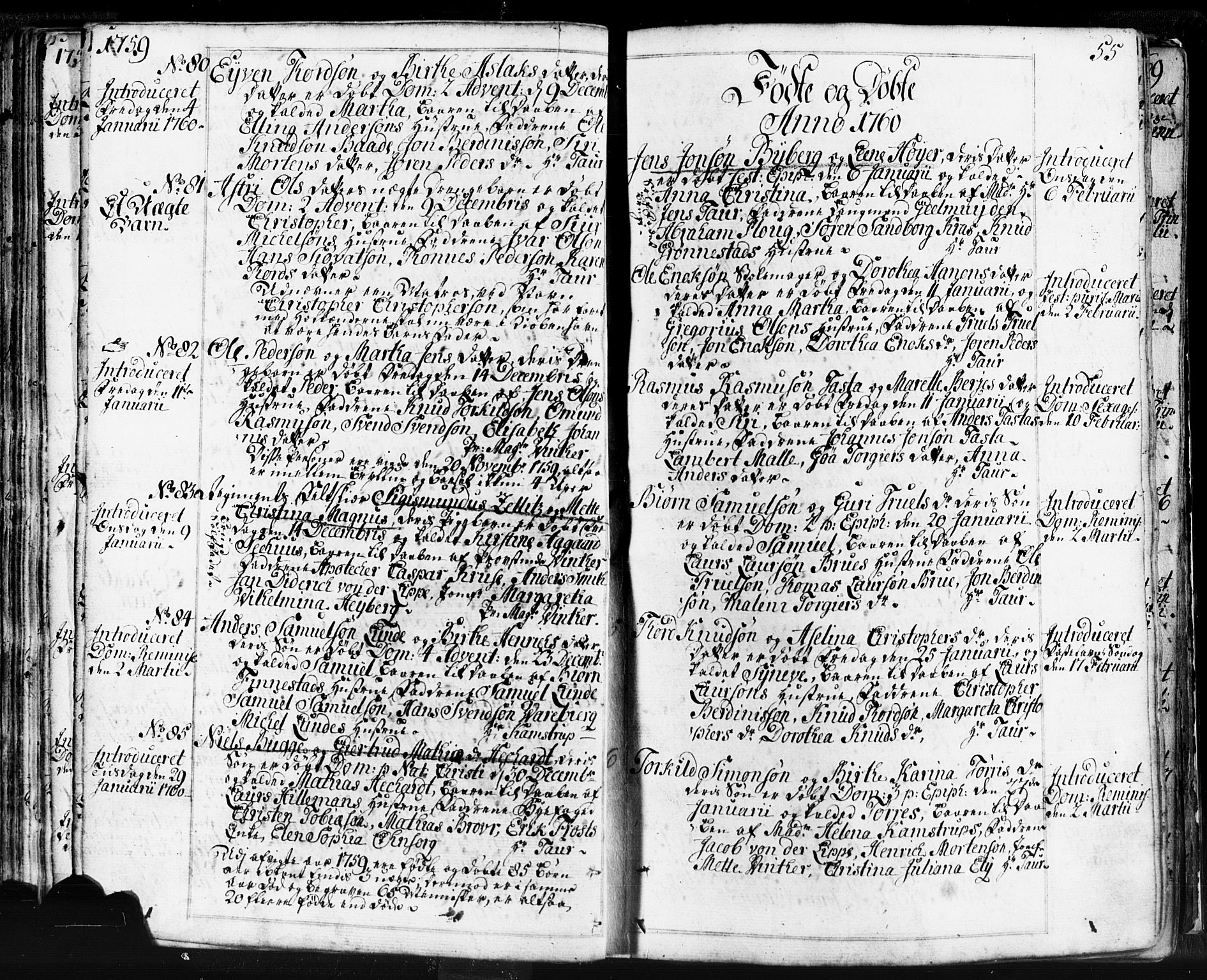Domkirken sokneprestkontor, SAST/A-101812/001/30/30BB/L0004: Parish register (copy) no. B 4, 1752-1790, p. 55