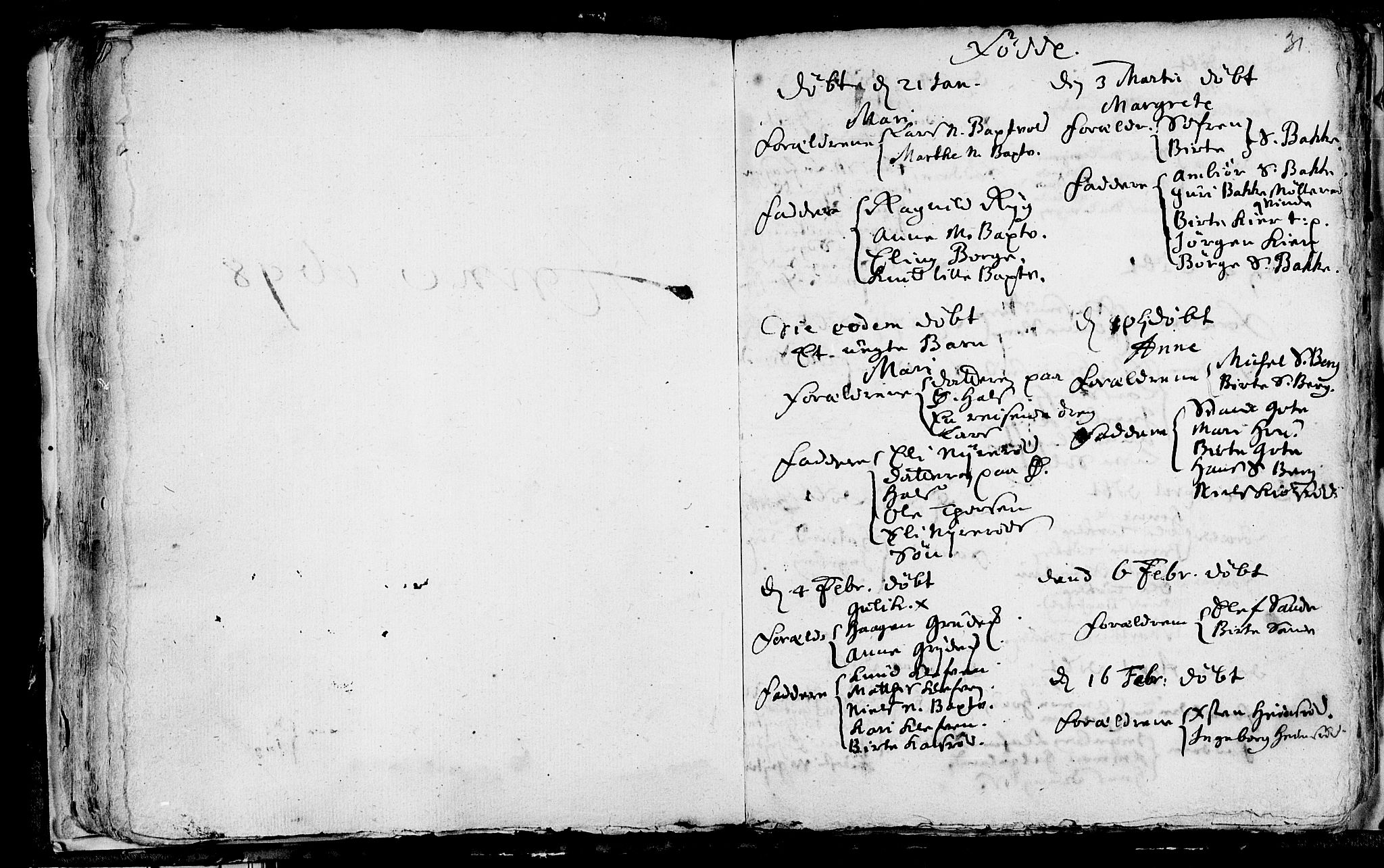 Våle kirkebøker, AV/SAKO-A-334/F/Fa/L0001: Parish register (official) no. I 1, 1693-1704, p. 31