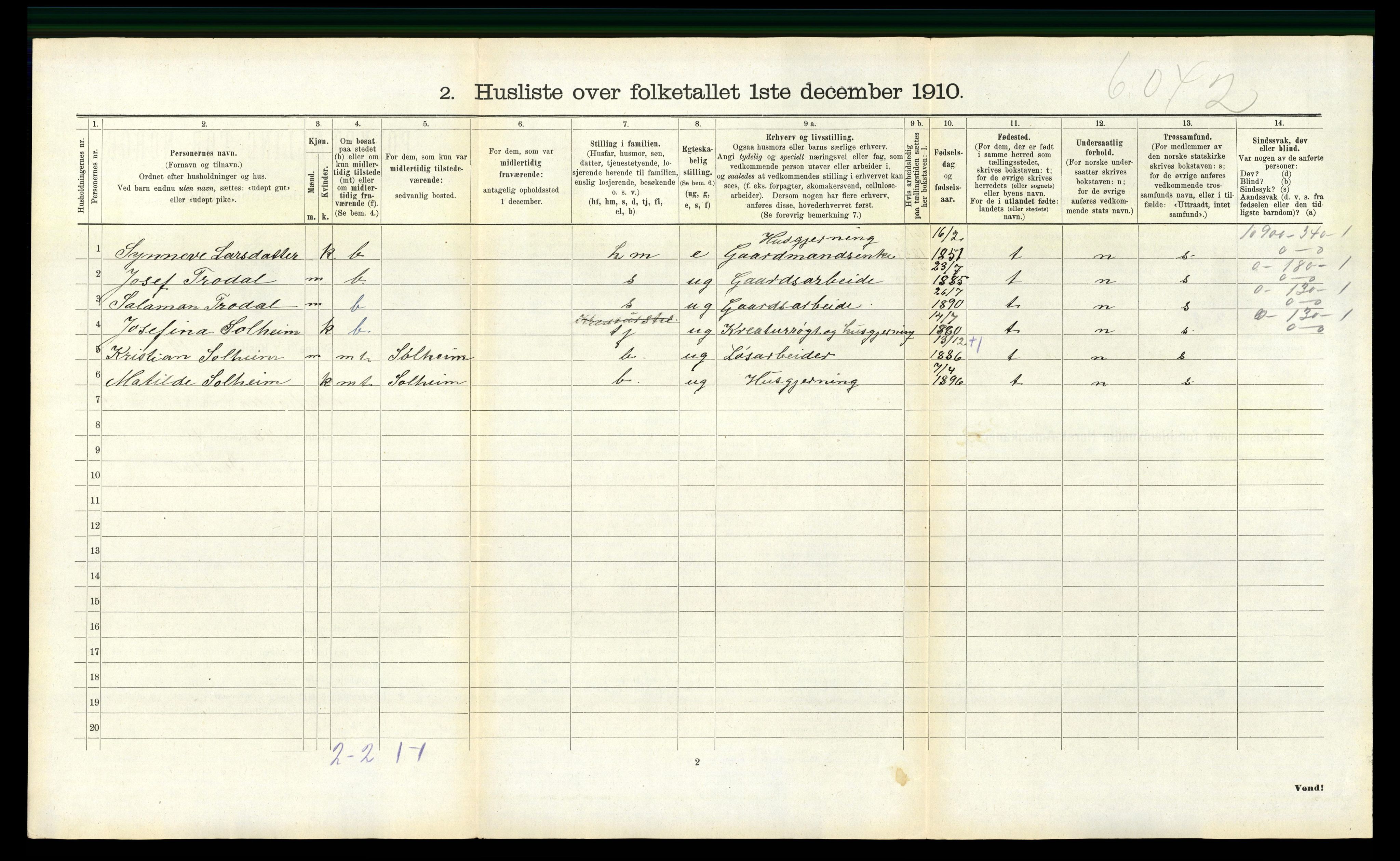 RA, 1910 census for Masfjorden, 1910, p. 633