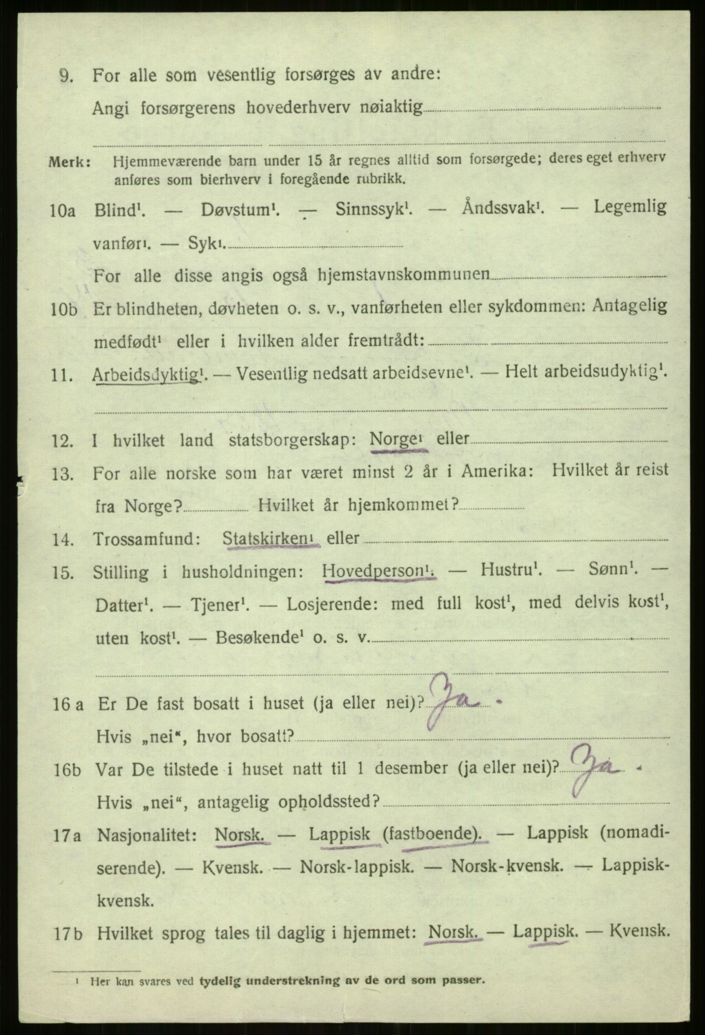 SATØ, 1920 census for Balsfjord, 1920, p. 2115