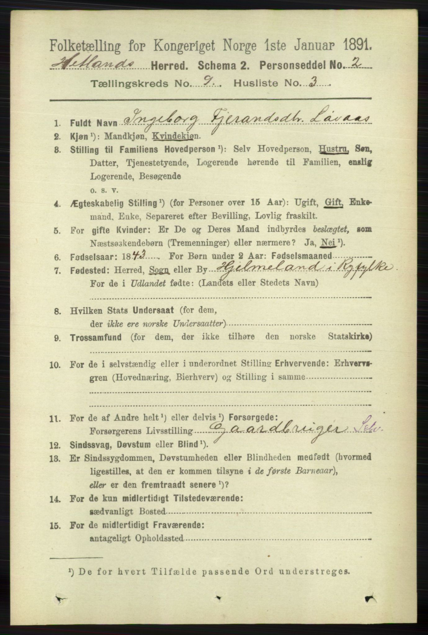 RA, 1891 census for 1126 Hetland, 1891, p. 5120