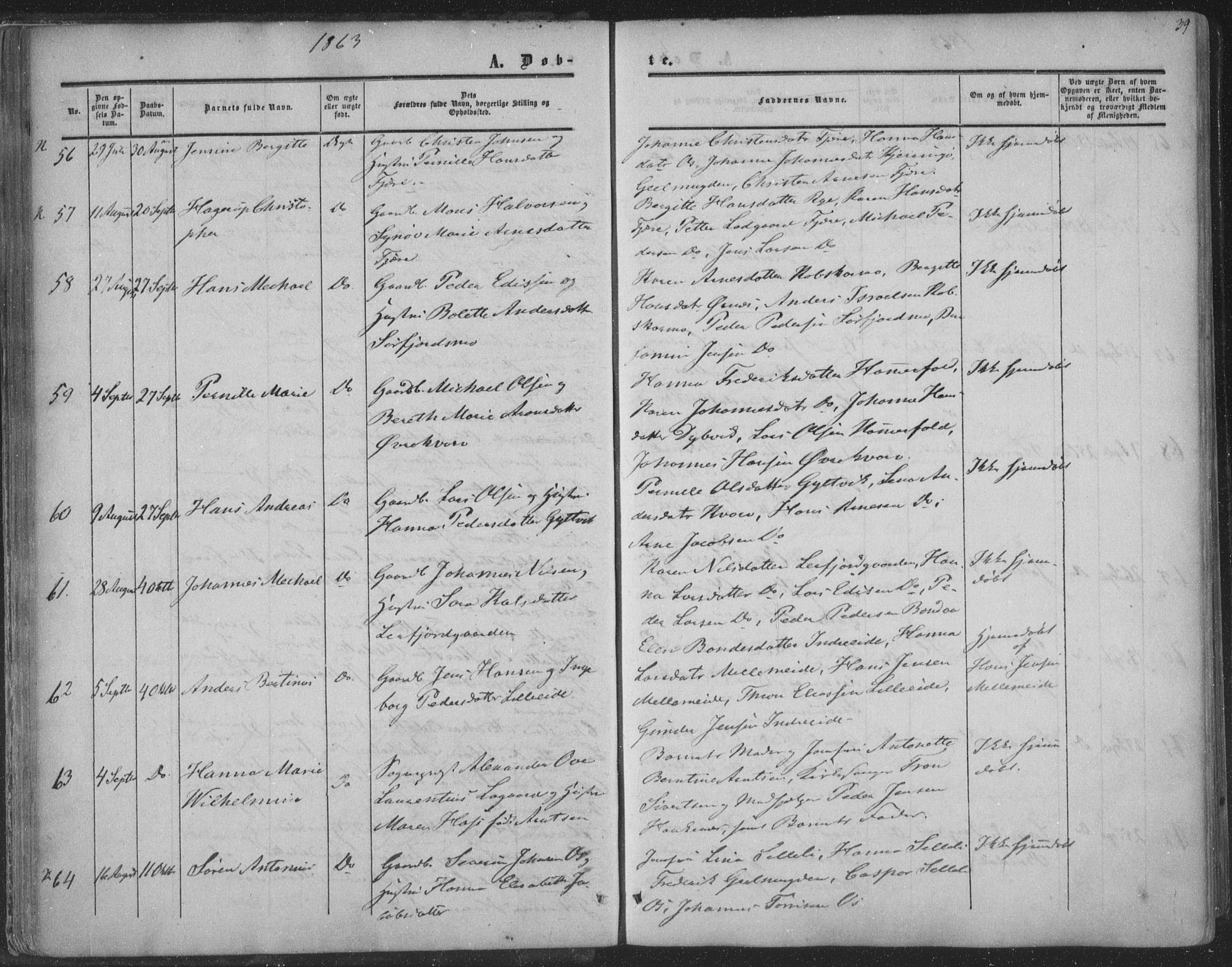 Ministerialprotokoller, klokkerbøker og fødselsregistre - Nordland, AV/SAT-A-1459/853/L0770: Parish register (official) no. 853A09, 1857-1870, p. 39