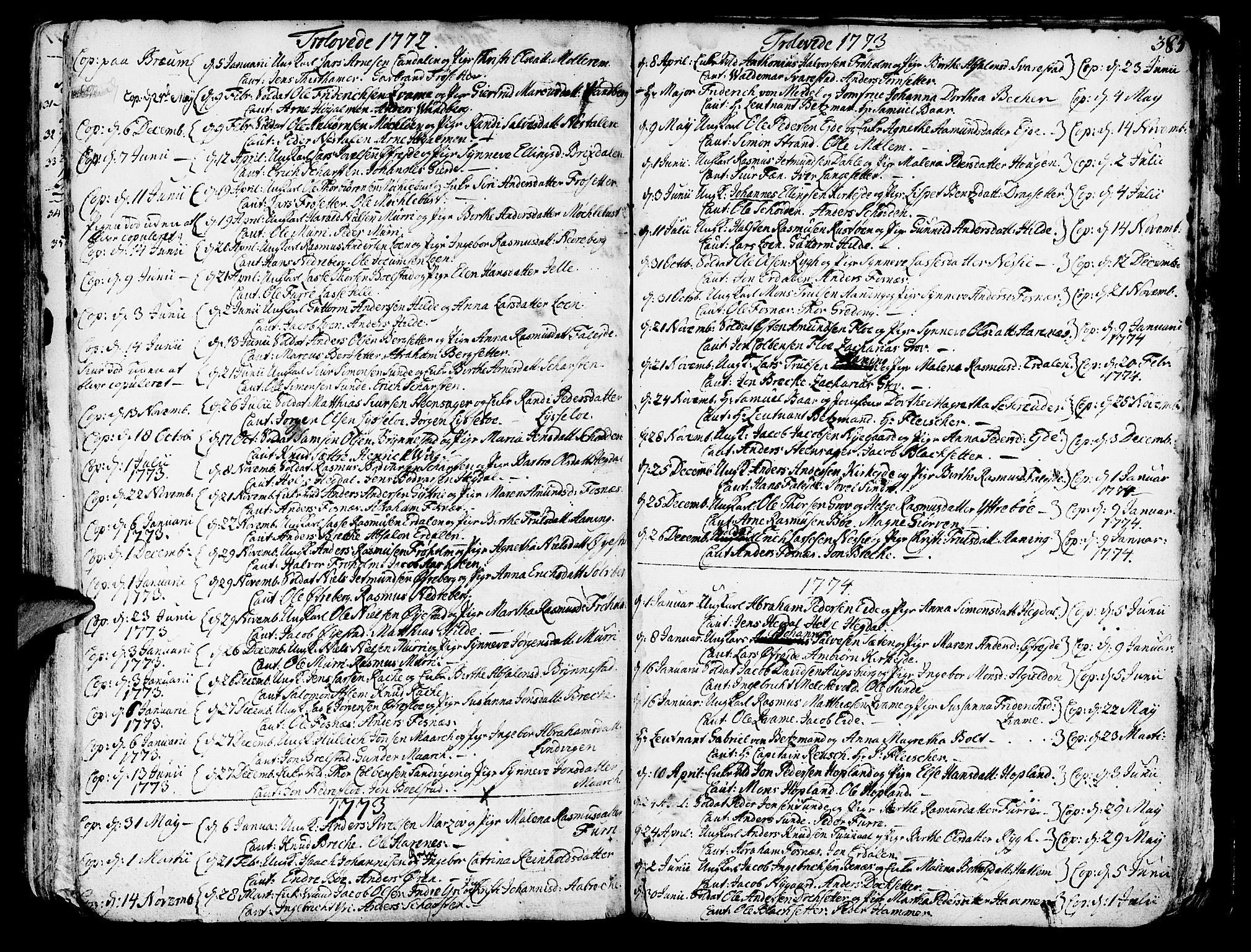 Innvik sokneprestembete, SAB/A-80501: Parish register (official) no. A 1, 1750-1816, p. 385