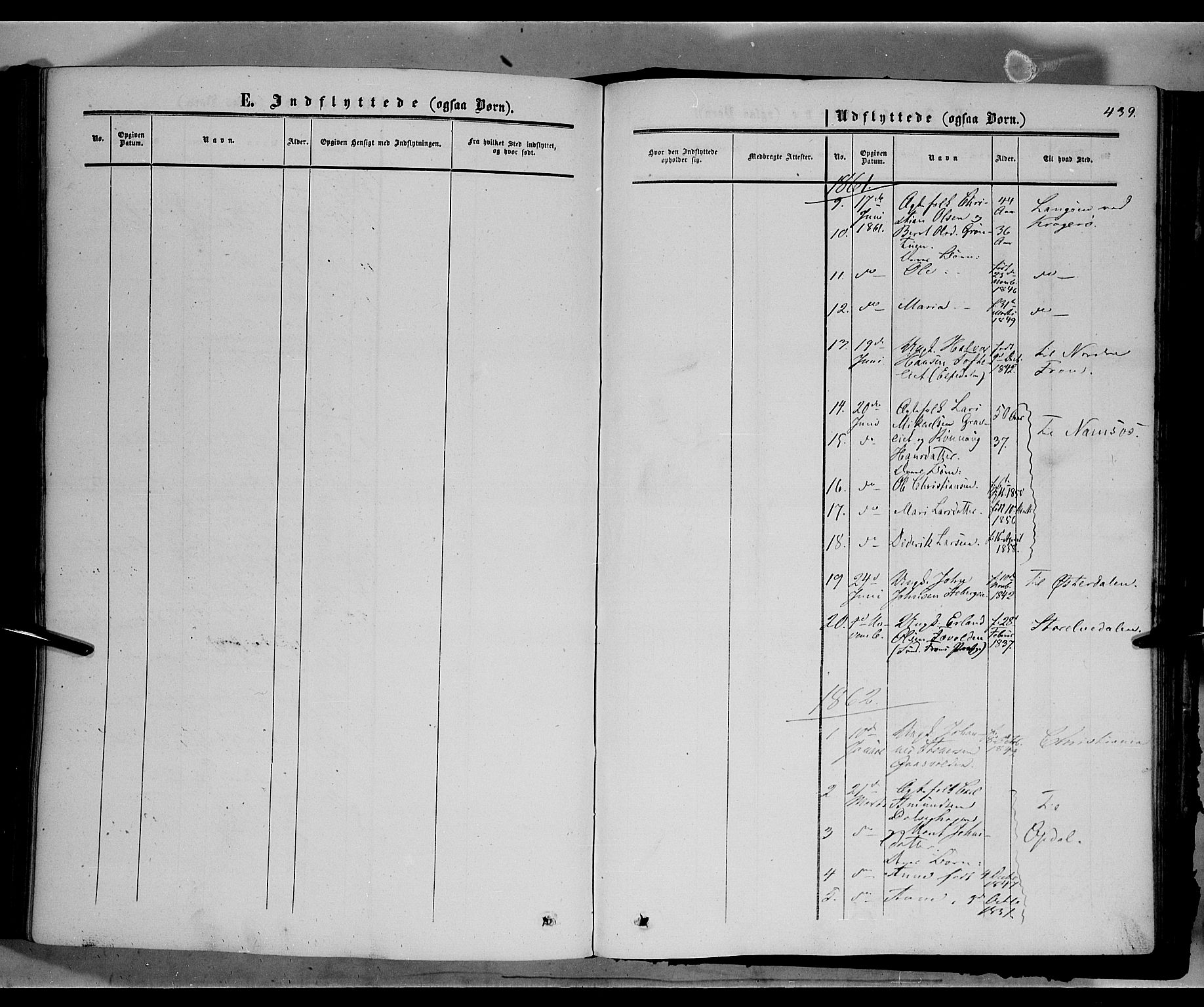 Sør-Fron prestekontor, SAH/PREST-010/H/Ha/Haa/L0001: Parish register (official) no. 1, 1849-1863, p. 439