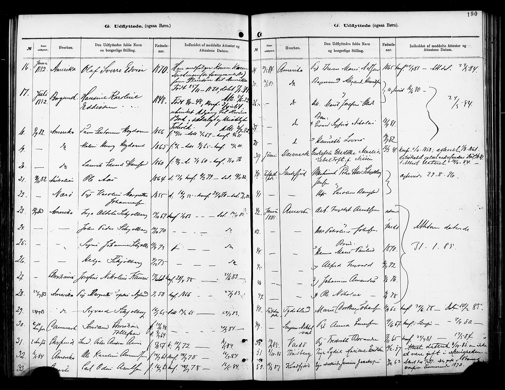 Tromsø sokneprestkontor/stiftsprosti/domprosti, SATØ/S-1343/G/Ga/L0014kirke: Parish register (official) no. 14, 1878-1888, p. 190