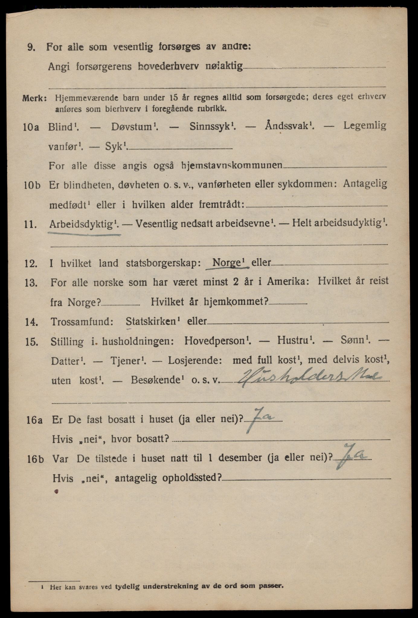 SAST, 1920 census for Forsand, 1920, p. 3768