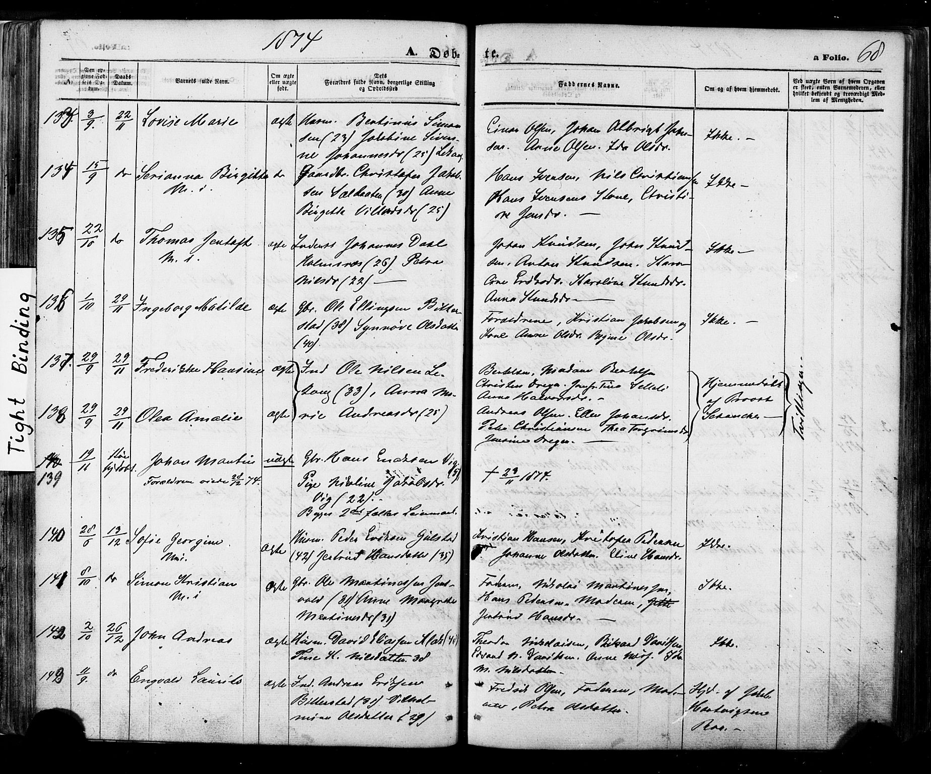 Ministerialprotokoller, klokkerbøker og fødselsregistre - Nordland, SAT/A-1459/888/L1242: Parish register (official) no. 888A08, 1870-1875, p. 68