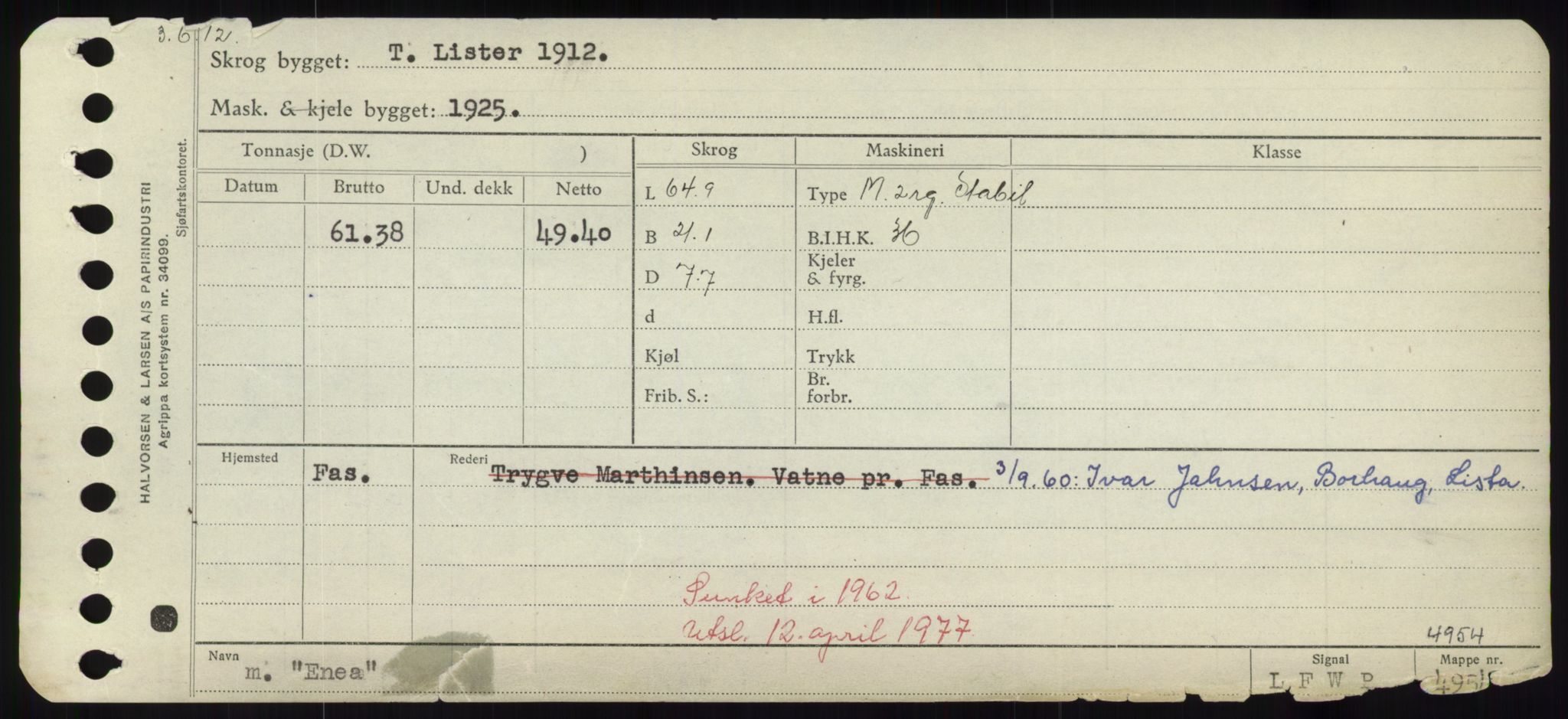 Sjøfartsdirektoratet med forløpere, Skipsmålingen, AV/RA-S-1627/H/Hd/L0009: Fartøy, E, p. 417