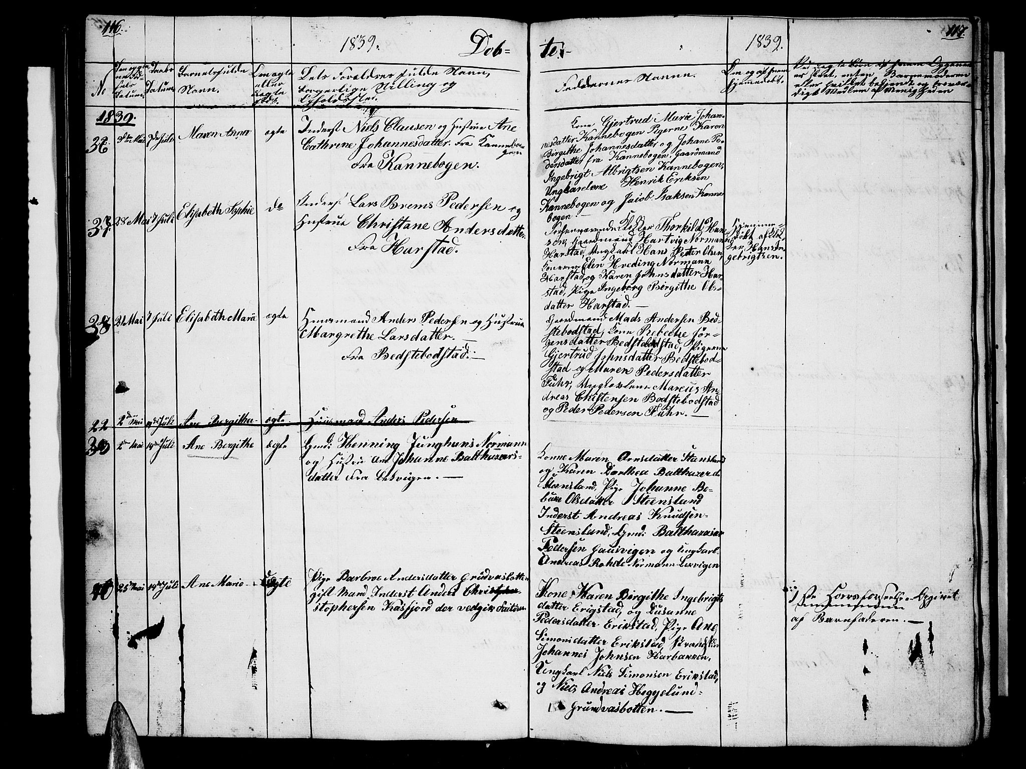 Trondenes sokneprestkontor, AV/SATØ-S-1319/H/Hb/L0005klokker: Parish register (copy) no. 5, 1834-1845, p. 116-117