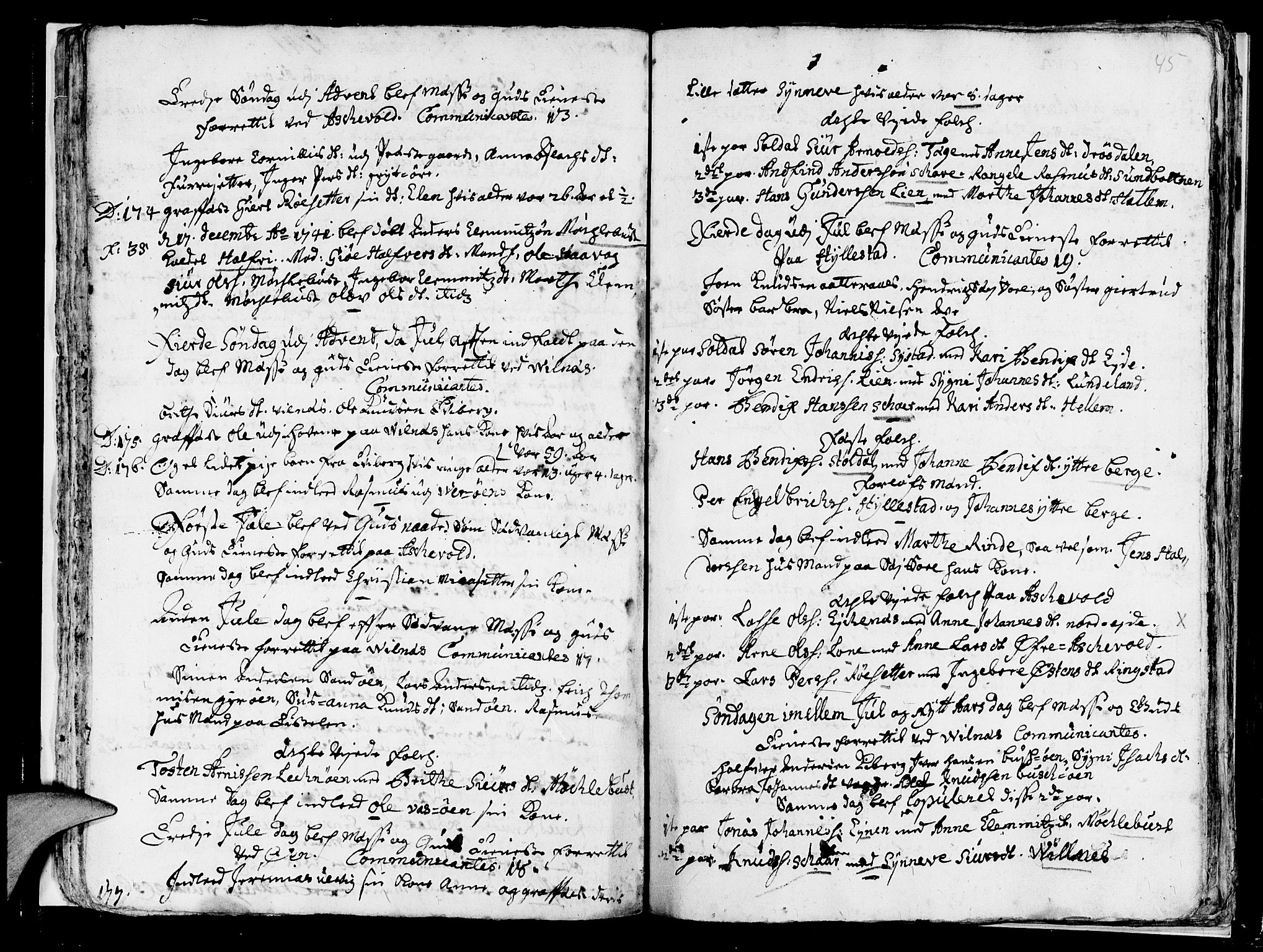 Askvoll sokneprestembete, AV/SAB-A-79501/H/Haa/Haaa/L0007: Parish register (official) no. A 7, 1739-1748, p. 45