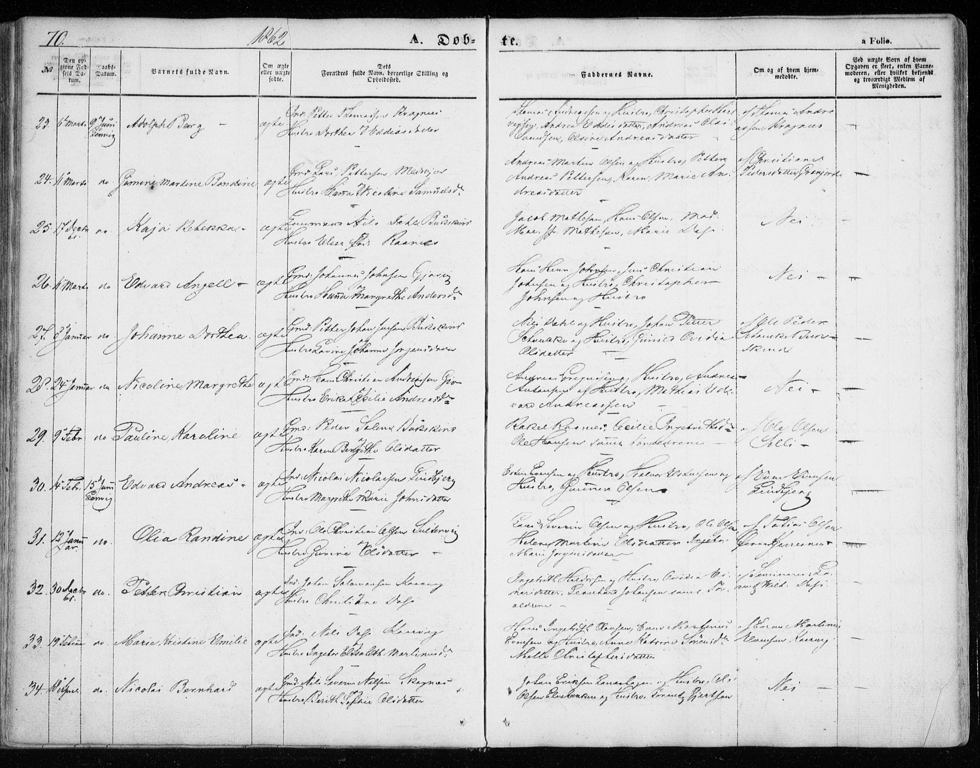 Lenvik sokneprestembete, SATØ/S-1310/H/Ha/Haa/L0007kirke: Parish register (official) no. 7, 1855-1865, p. 70