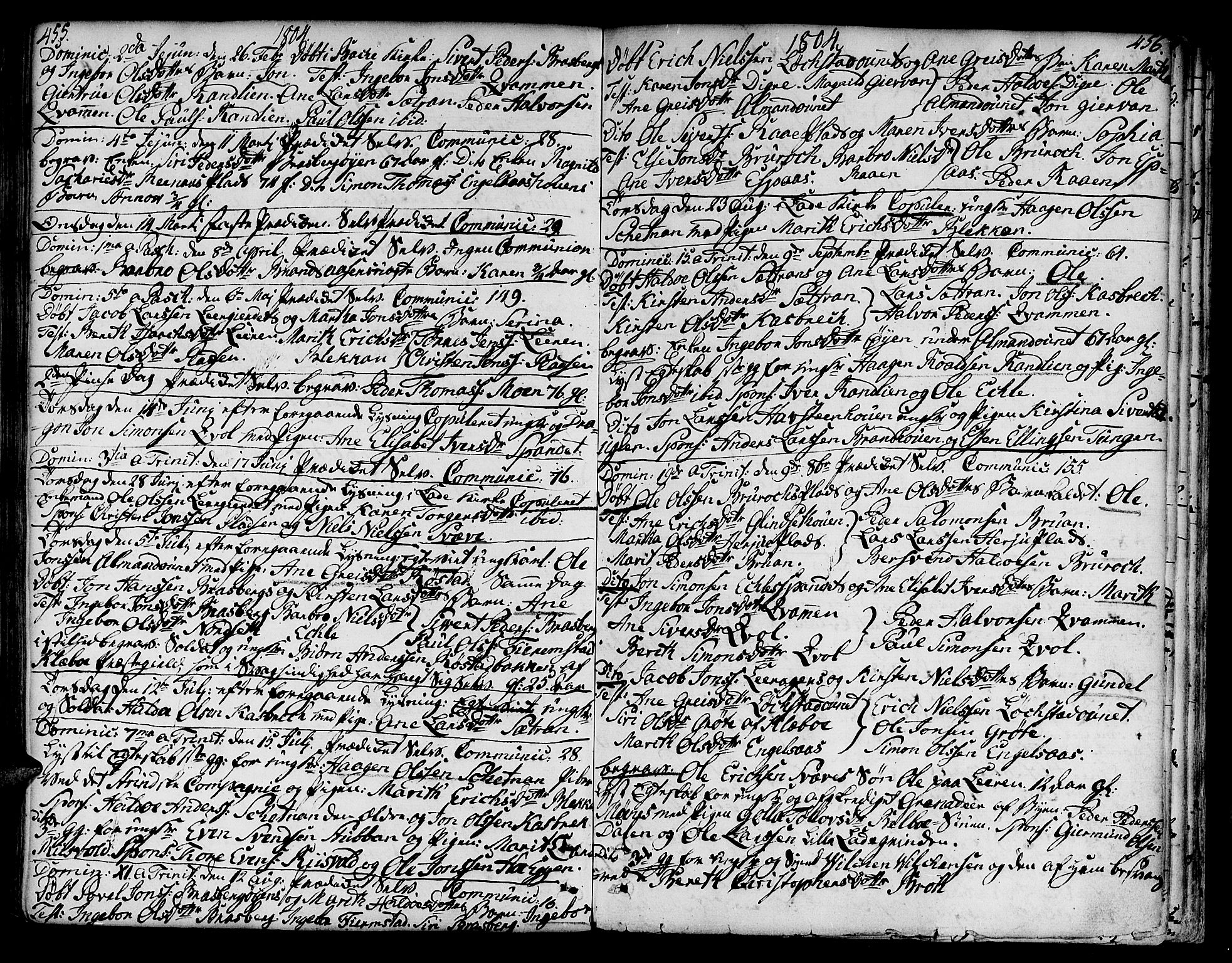 Ministerialprotokoller, klokkerbøker og fødselsregistre - Sør-Trøndelag, SAT/A-1456/606/L0282: Parish register (official) no. 606A02 /3, 1781-1817, p. 455-456