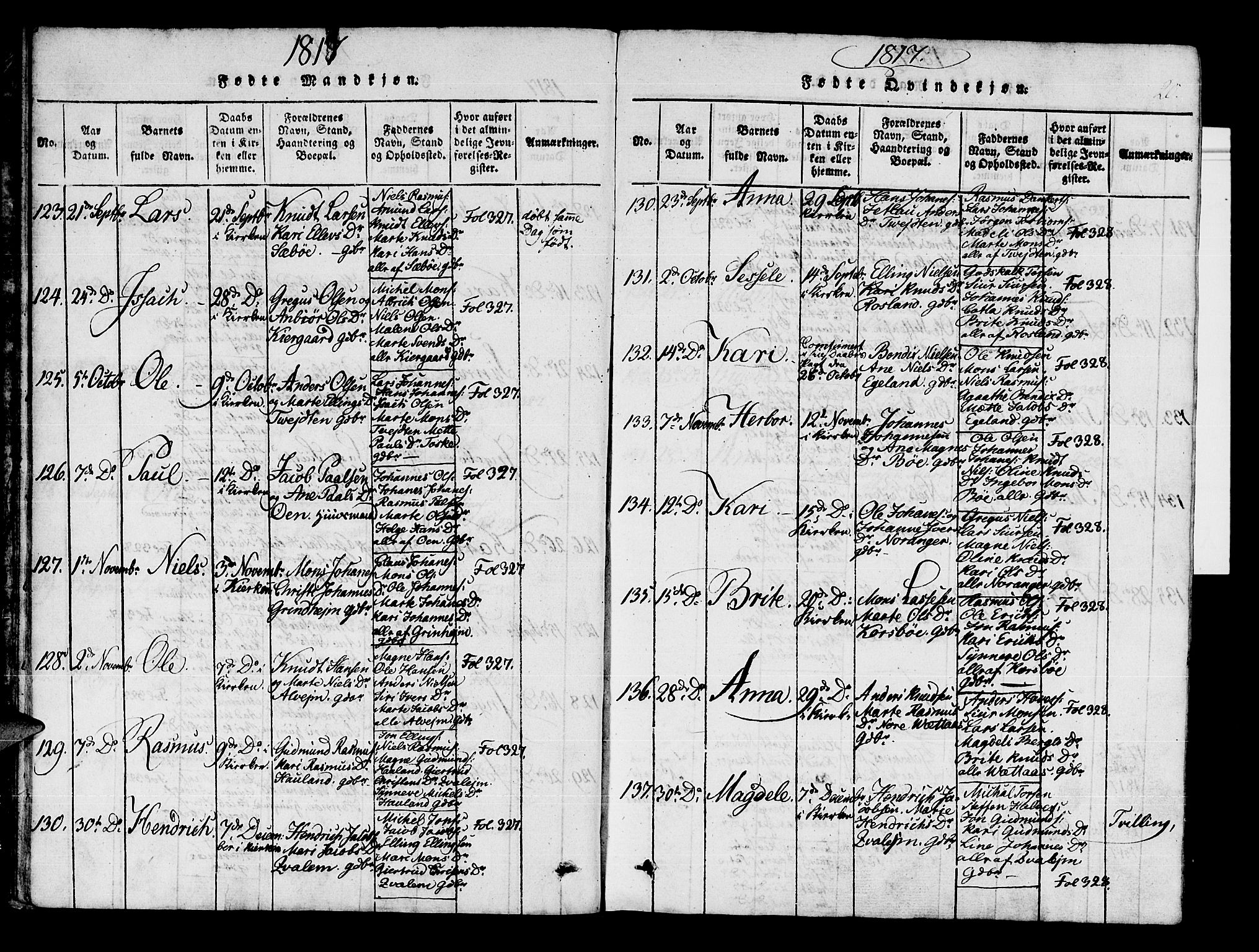 Manger sokneprestembete, AV/SAB-A-76801/H/Haa: Parish register (official) no. A 3, 1816-1824, p. 20